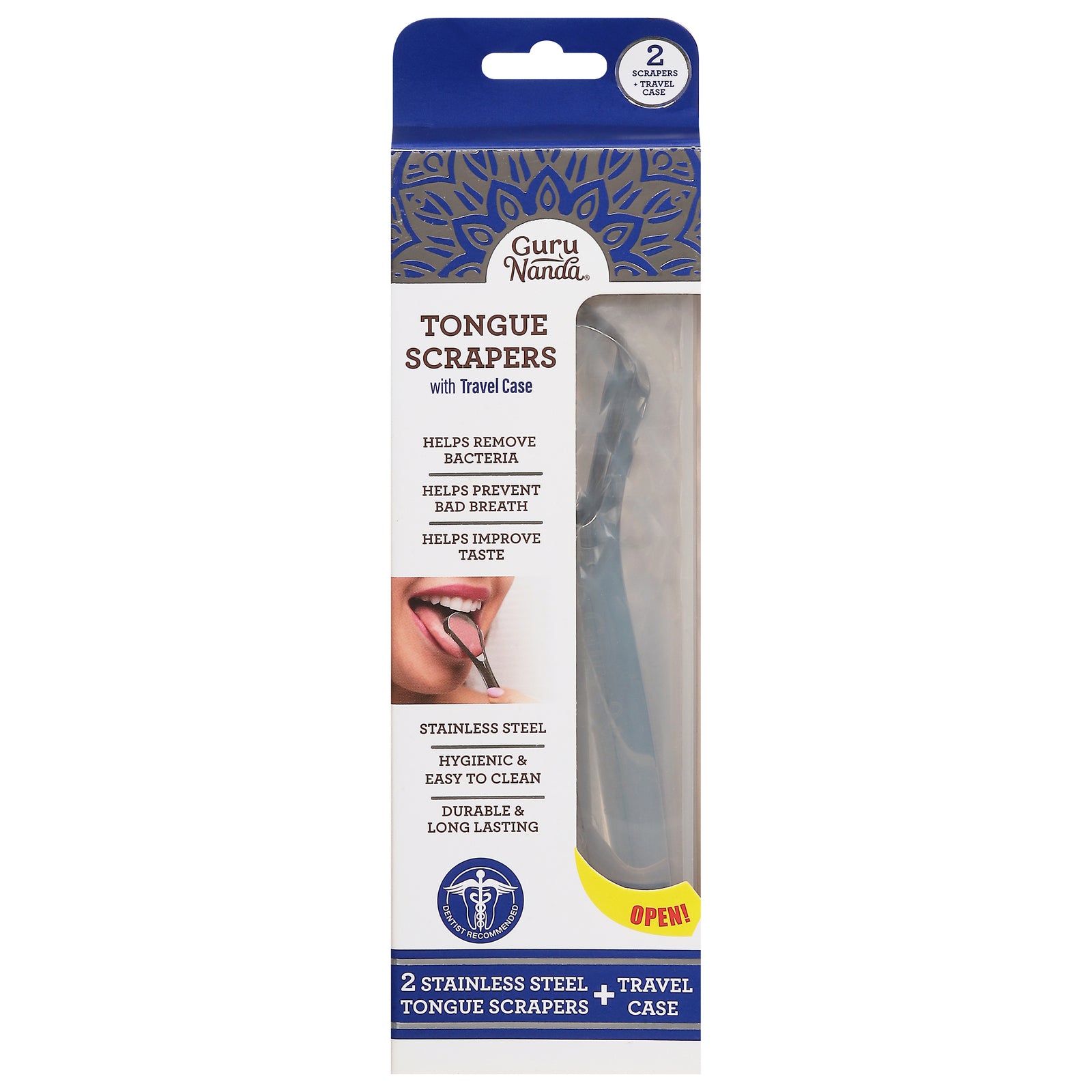 Gurunanda - Tongue Scrapper 2pk Case - CS of 6-2 CT