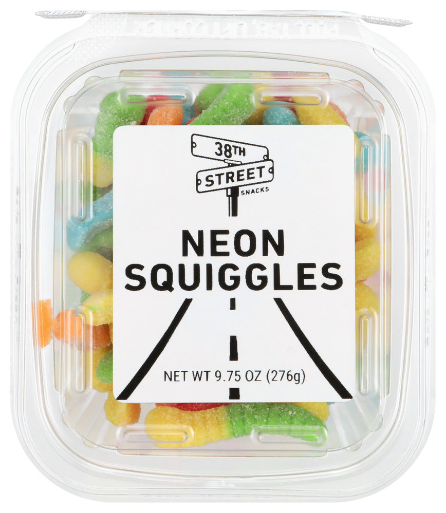 38th Street Gummy Squiggles Neon Tub - Case of 12 - 9.75 oz