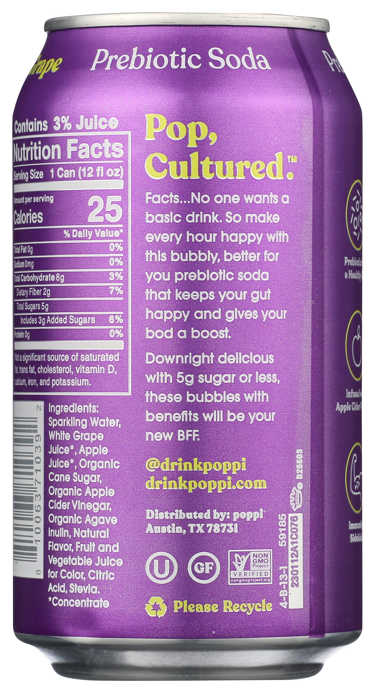 POPPI SODA PRBTC GRAPE - Case of 12