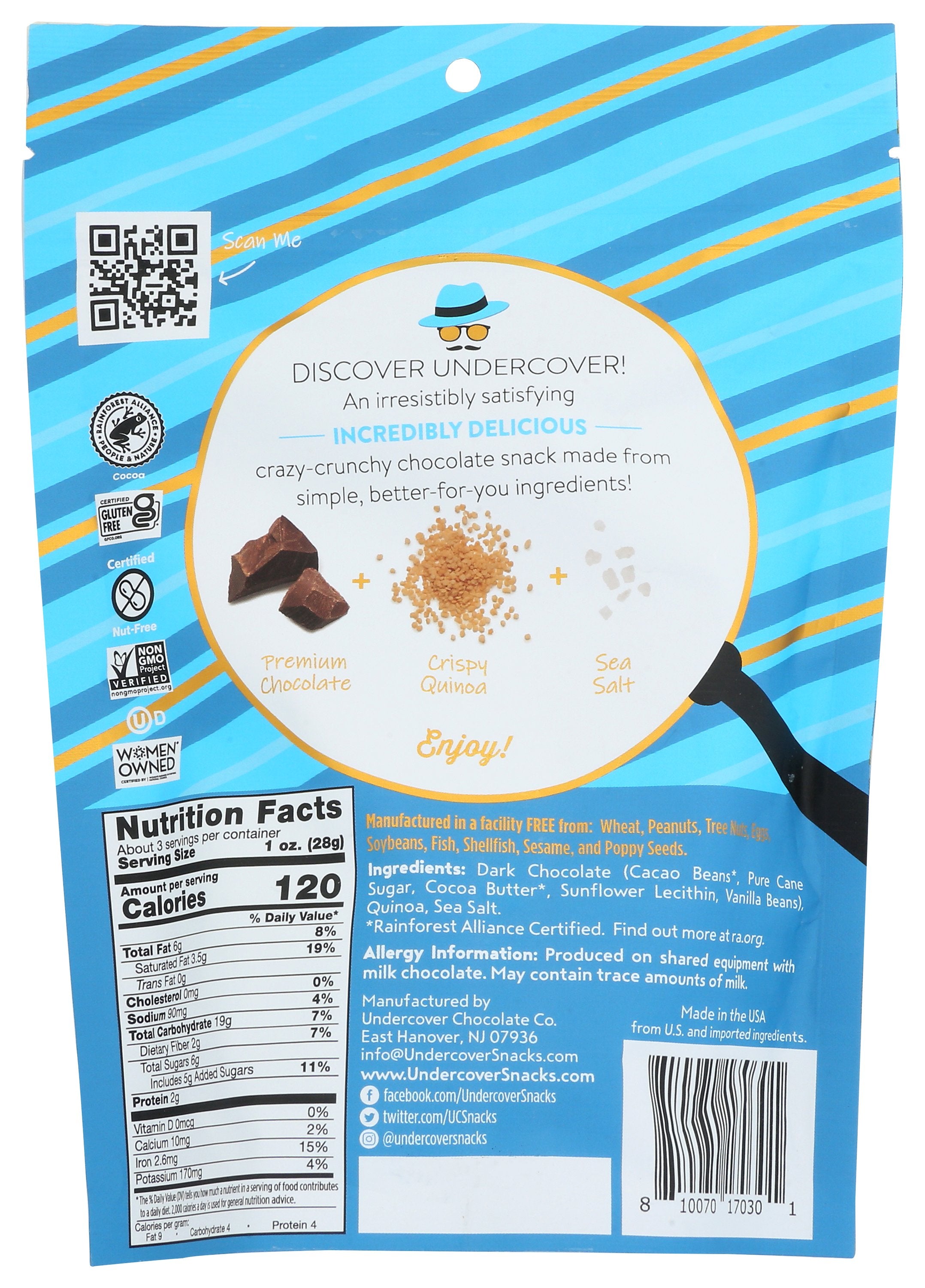 UNDERCOVER QUINOA BITES QUINOA DRK CHOC SS - Case of 12