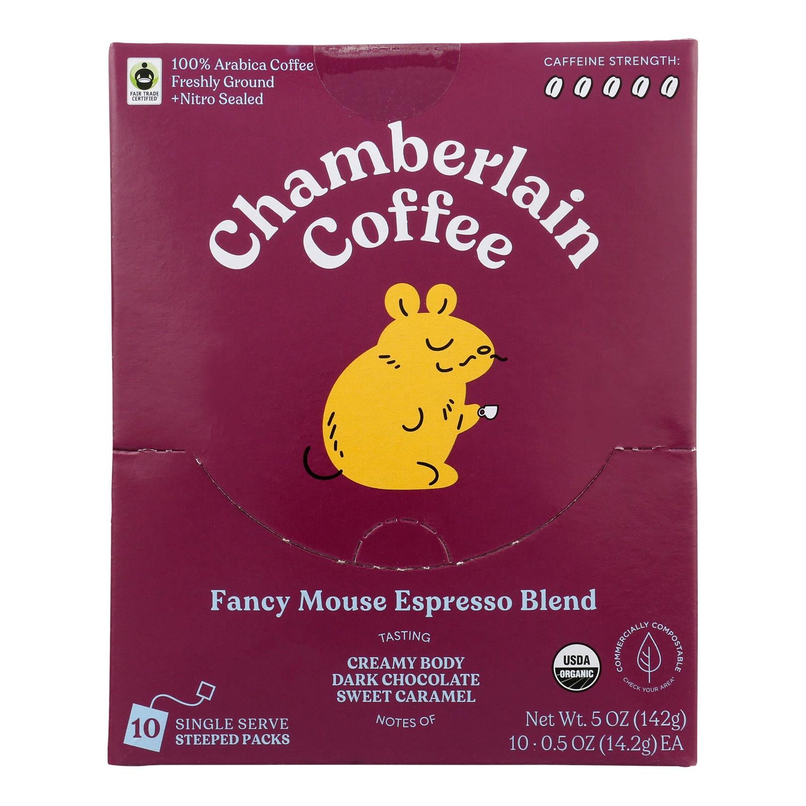 Chamberlain Coffee - Coffee Organic Step Drip Filter Medium Roast 10 pack - Case of 12-5 Ounces