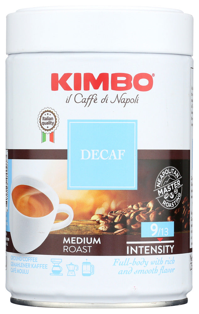 Kimbo Coffee Decaf Ground Tin - Pack of 6 - 8.8 oz