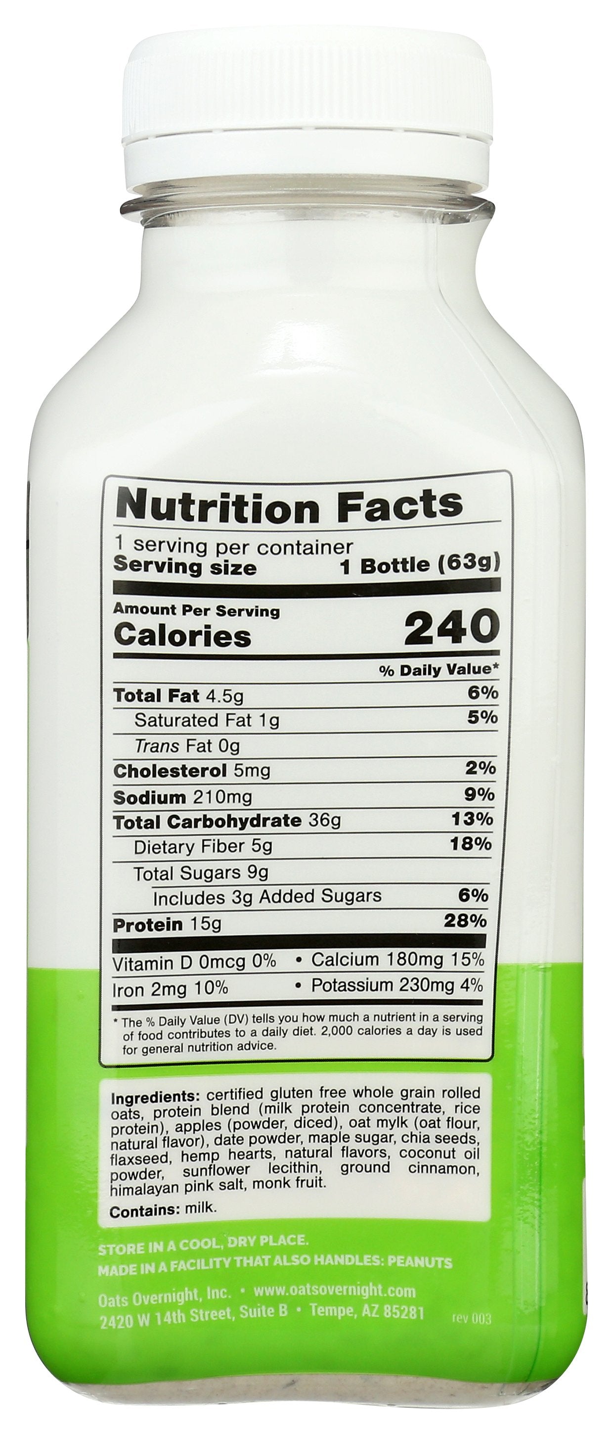OATS OVERNIGHT SHAKE APPLE CINNAMON - Case of 10