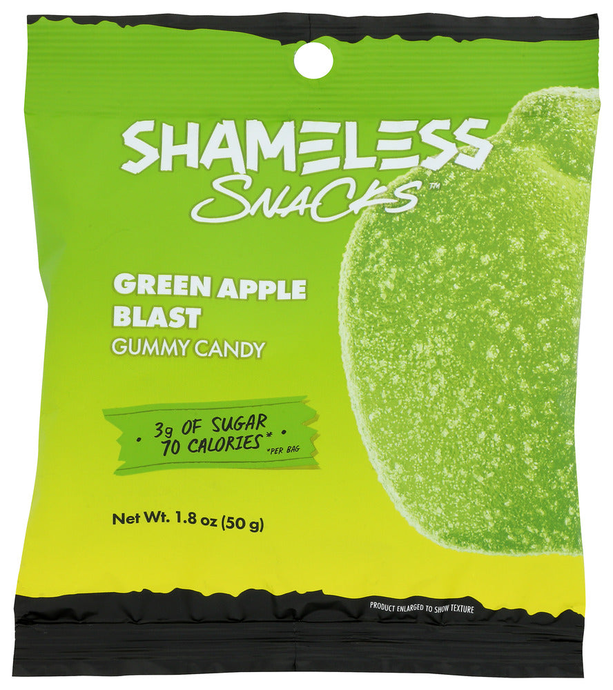 Shameless Snacks Gummy Green Apple - Case of 6 - 1.8 oz