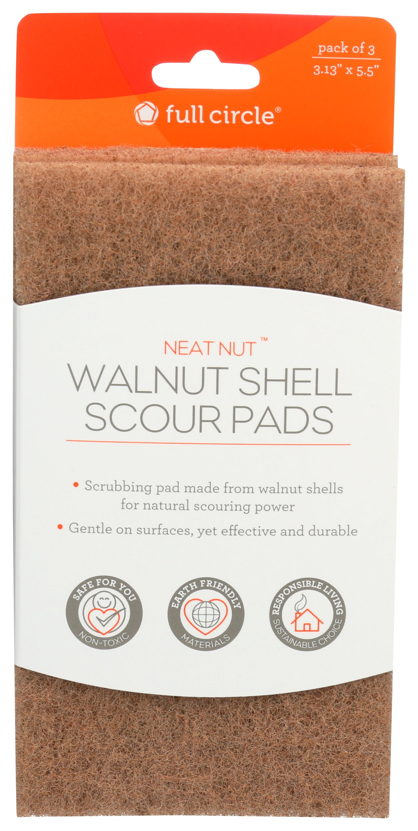 FULL CIRCLE HOME PADS SCOUR WALNUT - Case of 6
