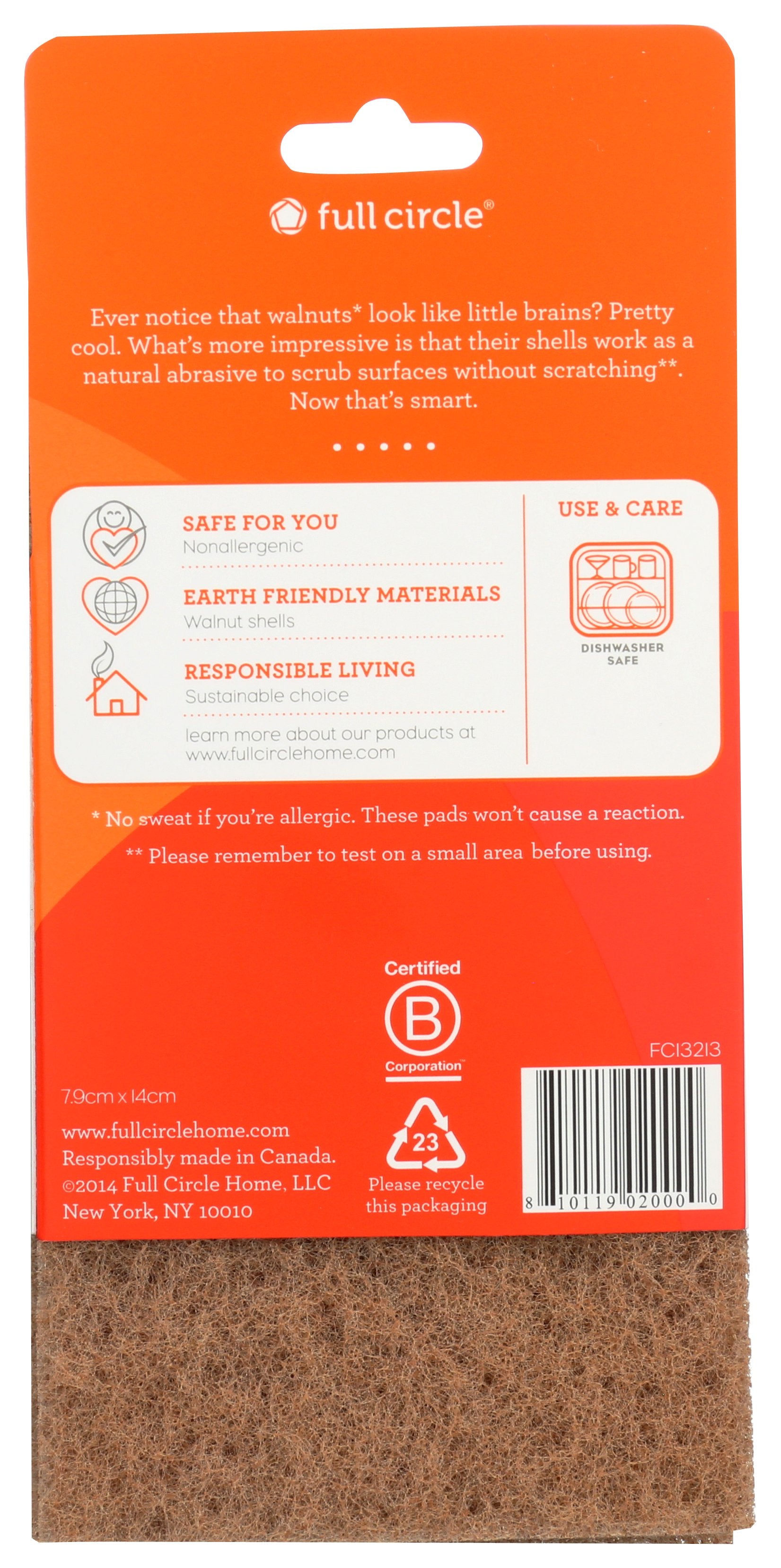 FULL CIRCLE HOME PADS SCOUR WALNUT - Case of 6