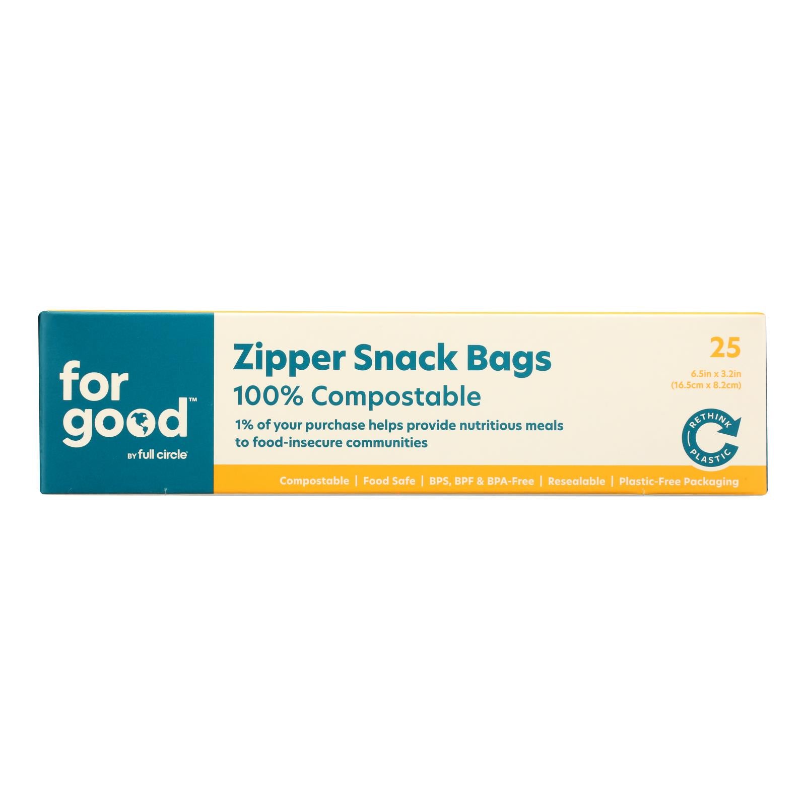 For Good - Snack Bags Zipper - Case Of 6-25 Ct