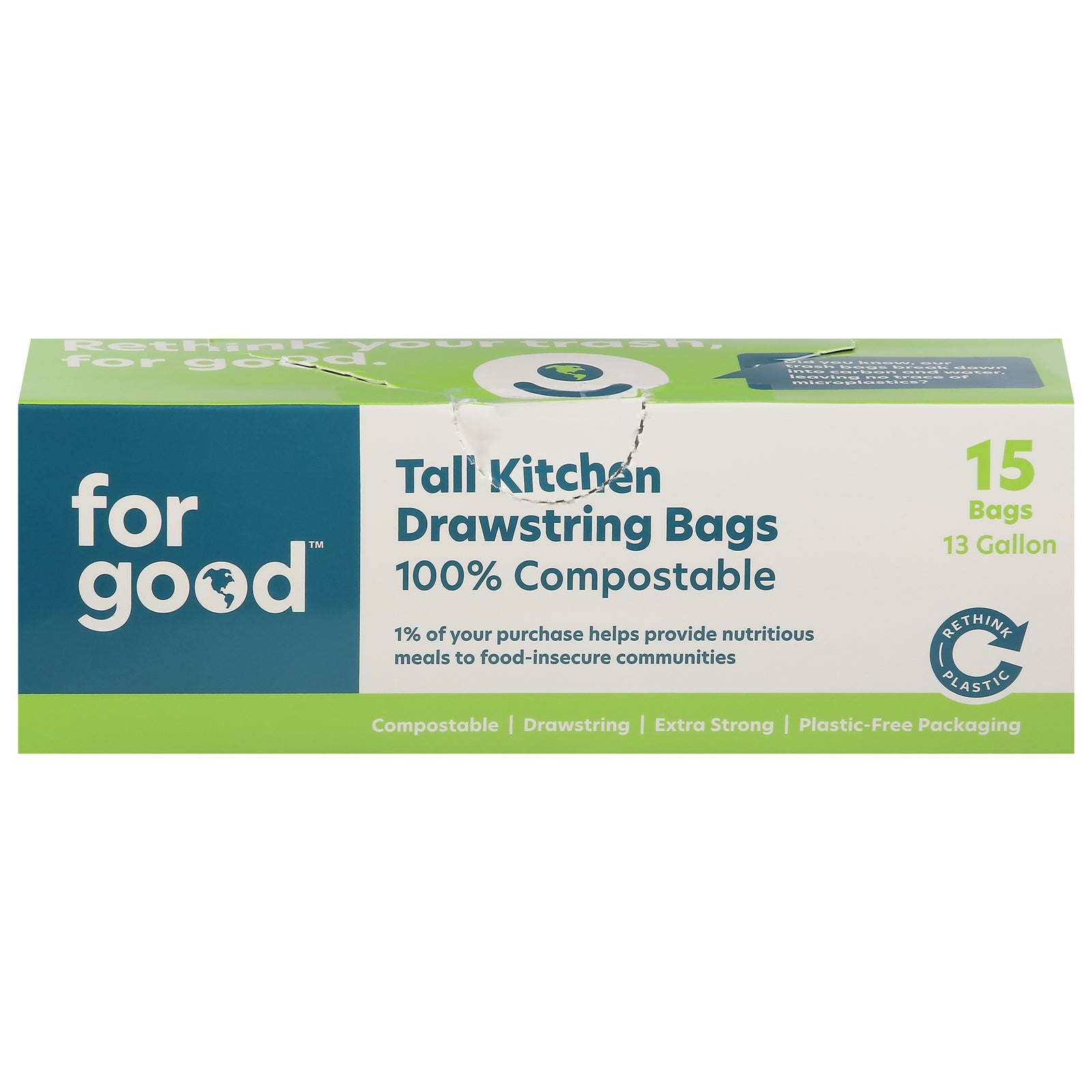 For Good - Tall Ktchn Drwstrng Bags - Case of 6-15 CT