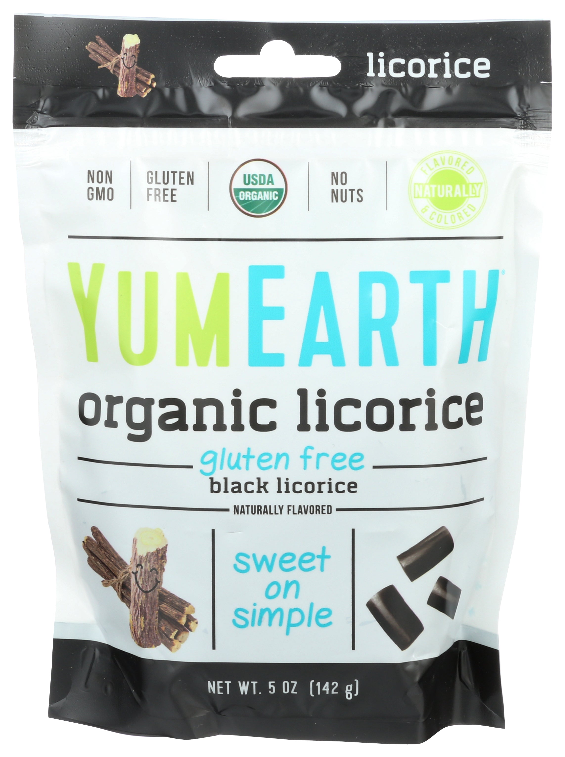 YumEarth Organic Black Licorice - 5 oz (Case of 6)