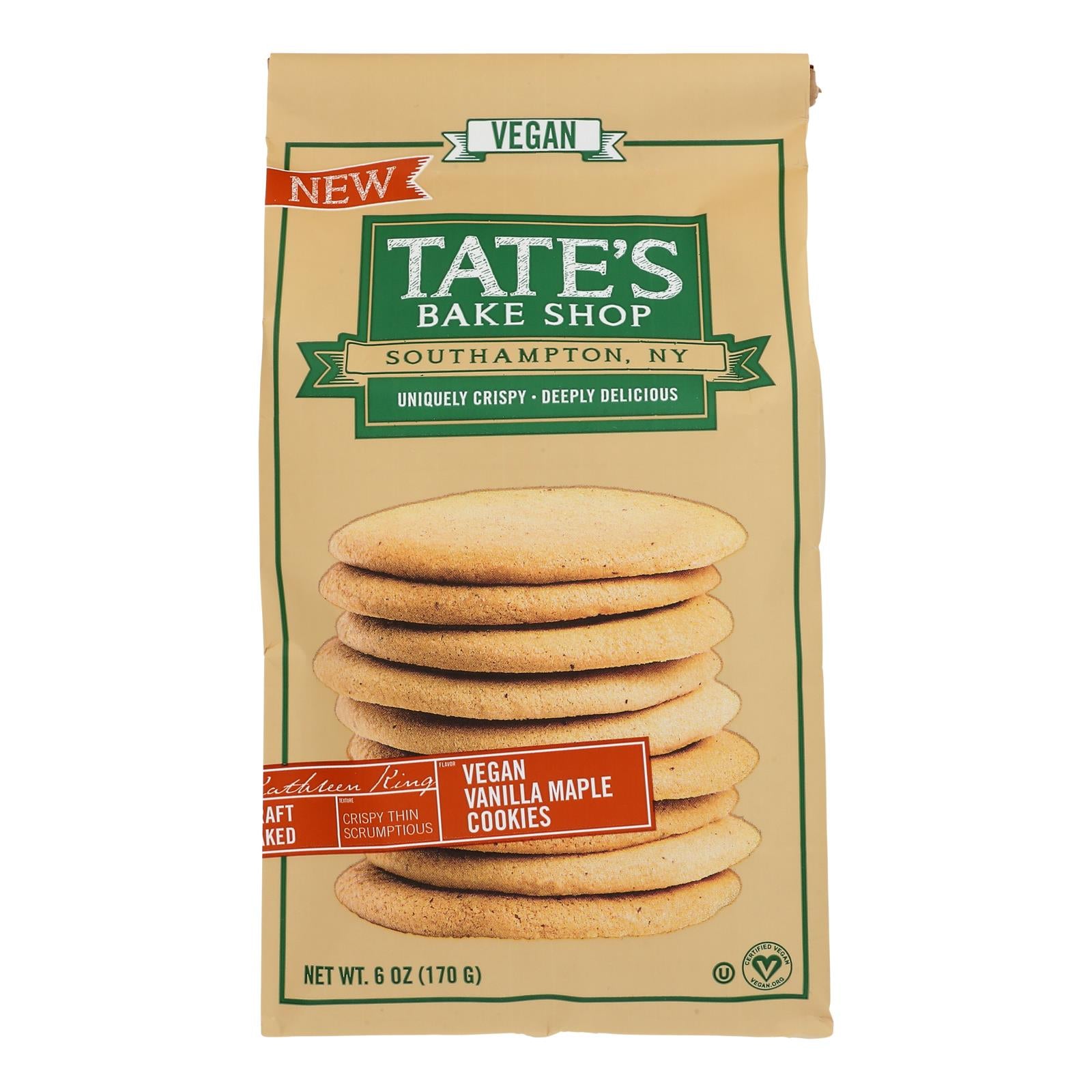 Tate's Bake Shop - Cookie Vanilla Maple Vgn - Case of 6-6 OZ