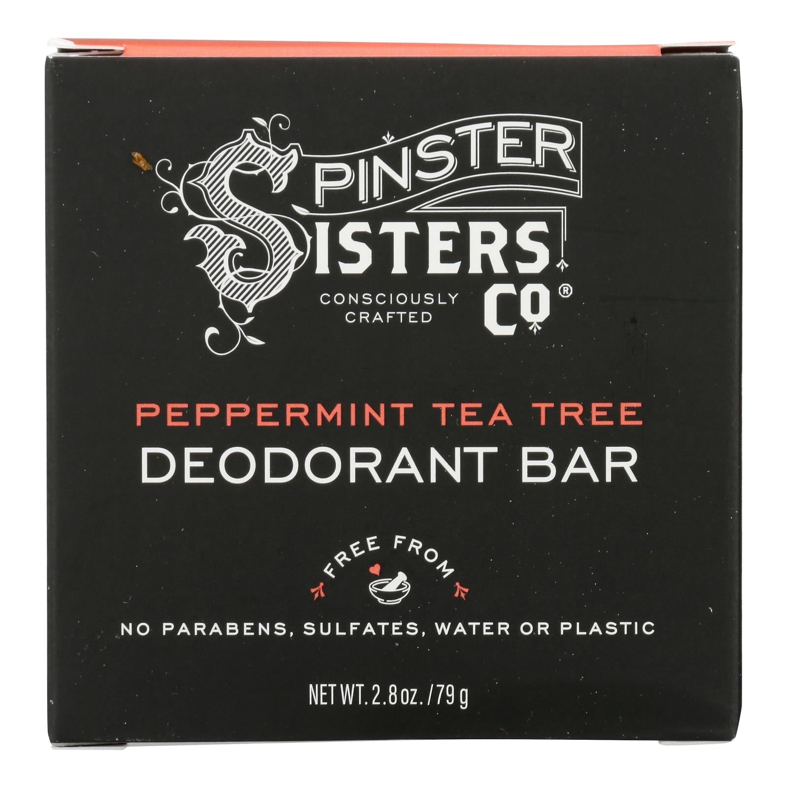 Spinster Sisters Company - Deodorant Bar Peppermint Tea Tree - 1 Each-2.8 ounces