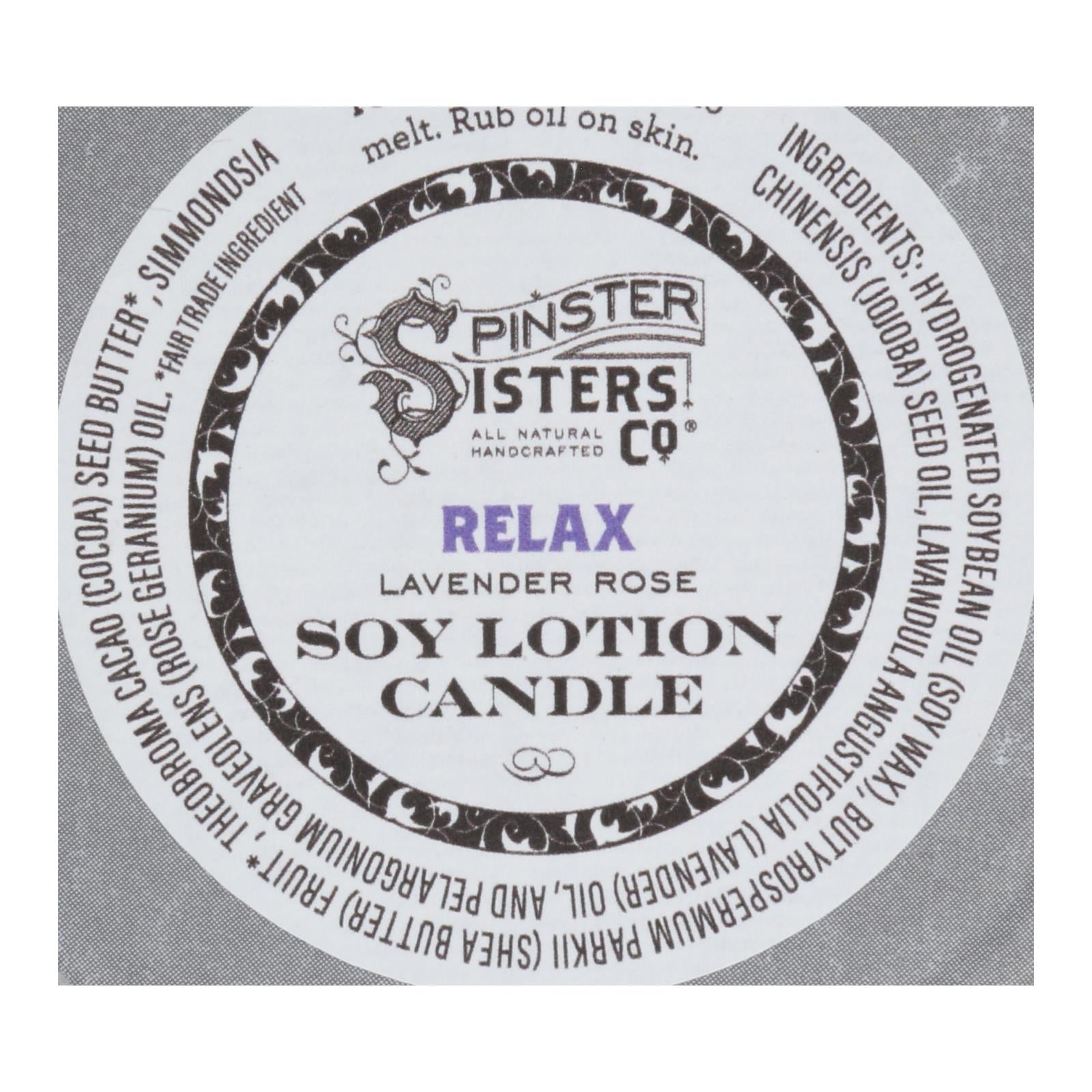 Spinster Sisters Co. - Body Ltn Candle Relax - Case of 4-6.2 OZ