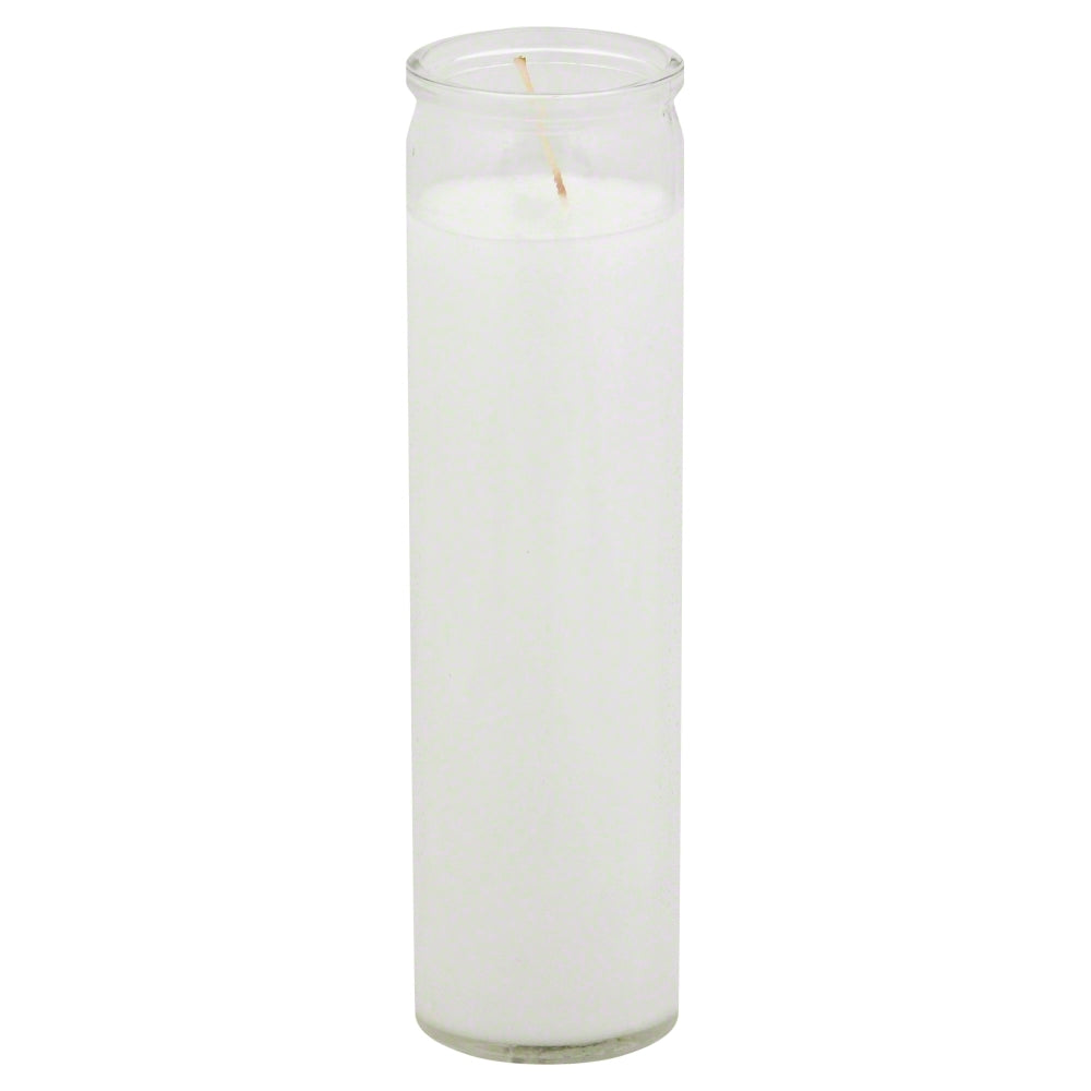 St Jude Candle Clear Glass White - Case of 12