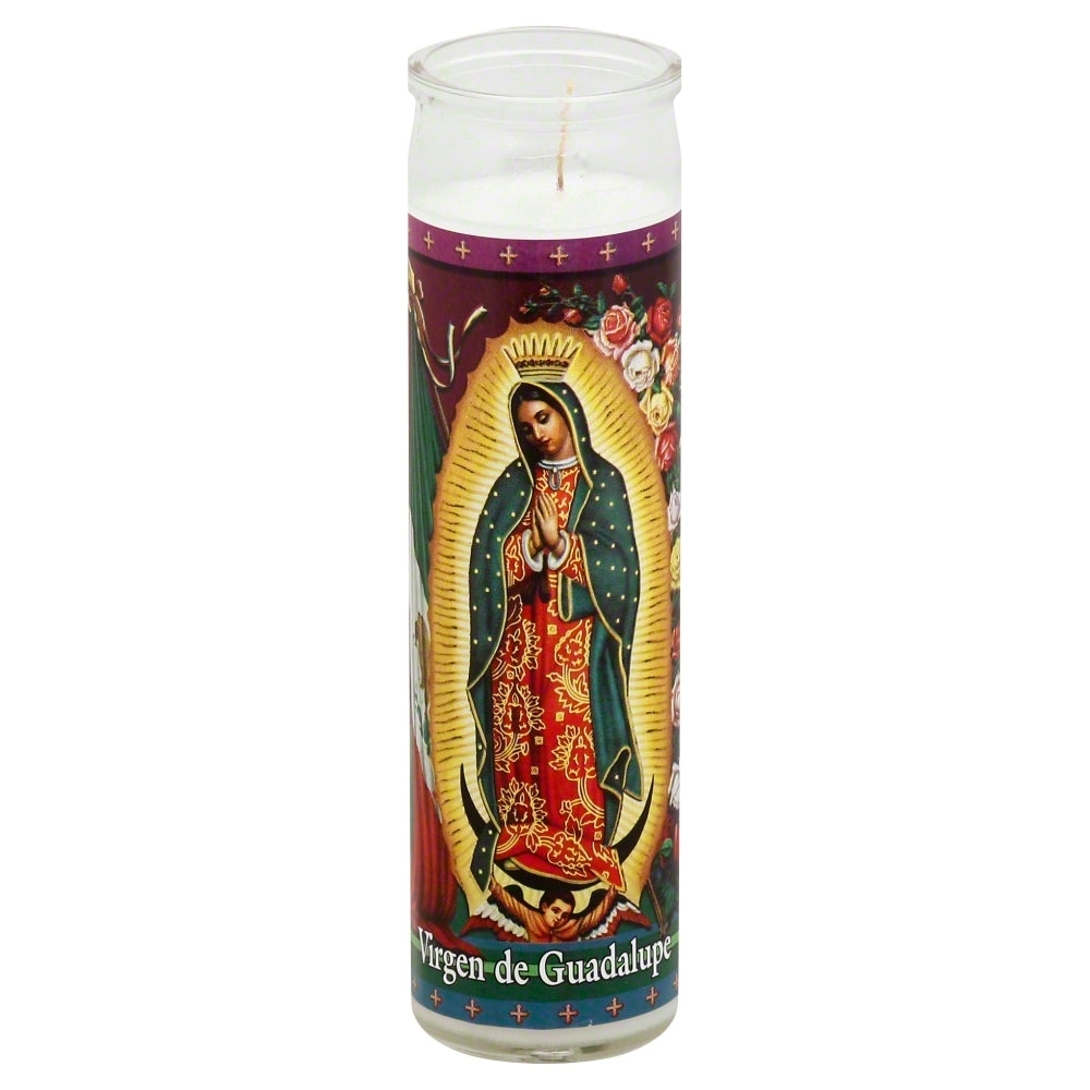 St Jude Candle Virgin De Guadalupe White - Case of 12
