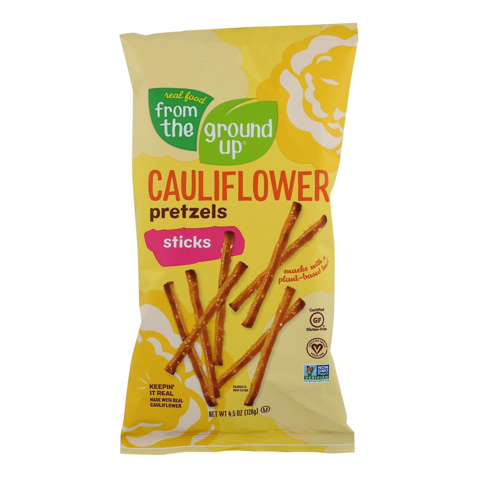 From The Ground Up - Cauliflower Pretzel Sticks - Original - Case Of 12 - 4.5 Oz.
