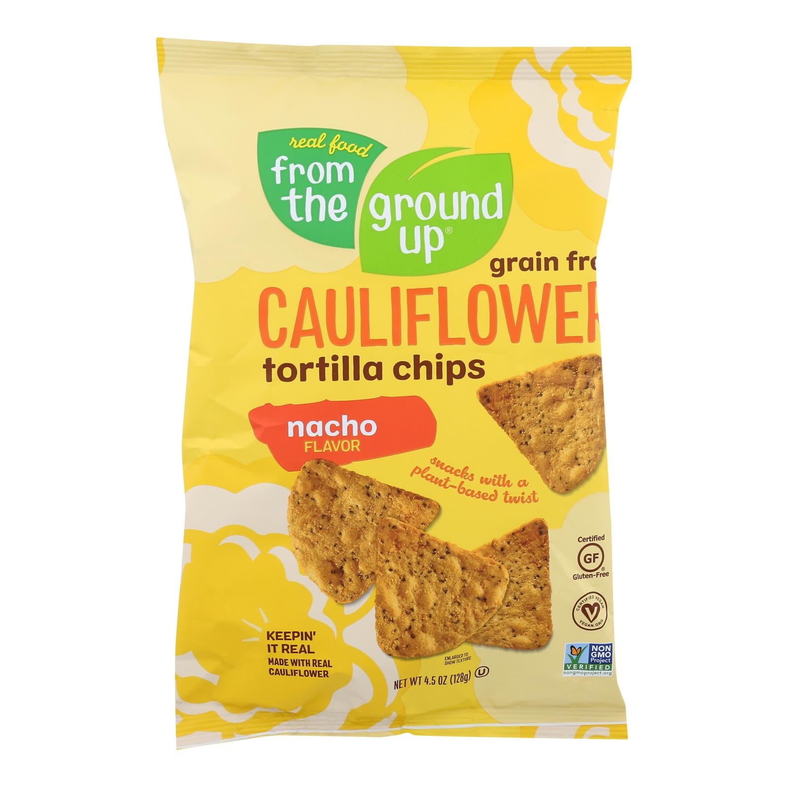 From The Ground Up - Tort Chips Clflwr Nacho - Case Of 12 - 4.5 Oz