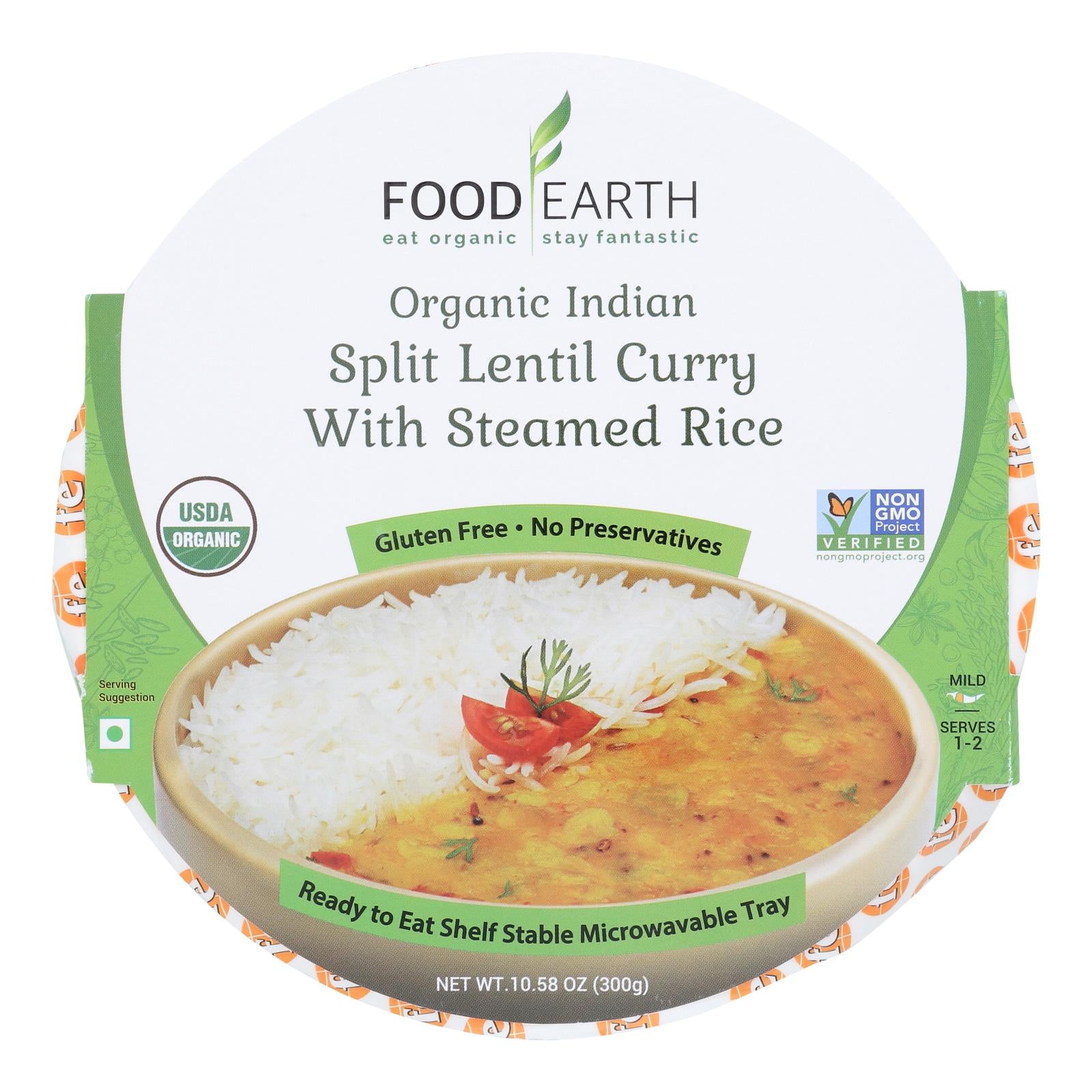 Food Earth - Entree Organic Lentil Curry - Case Of 6 - 10.58 Oz