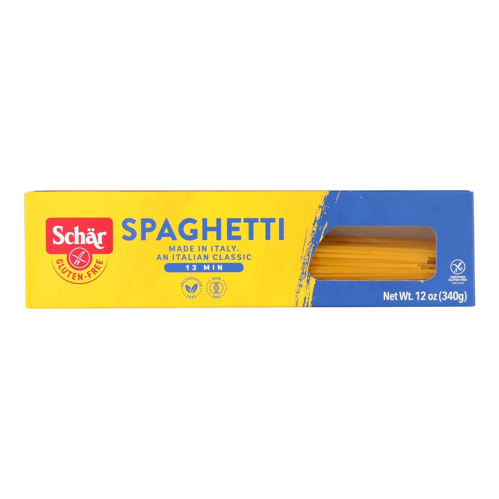 Schar Gluten Free Spaghetti - Case Of 10 - 12 Oz.