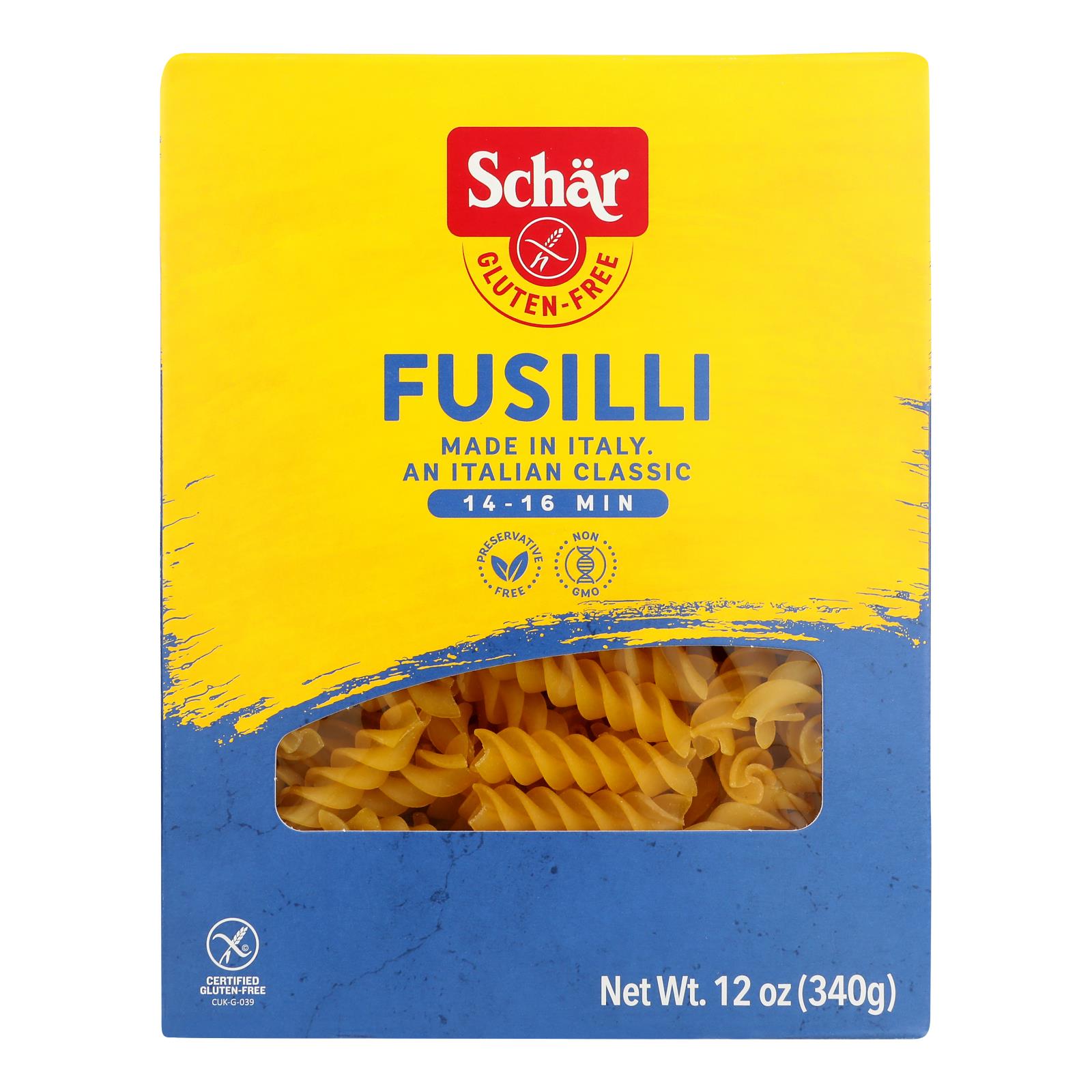 Schar Pasta Fusilli - Case Of 10 - 12 Oz.