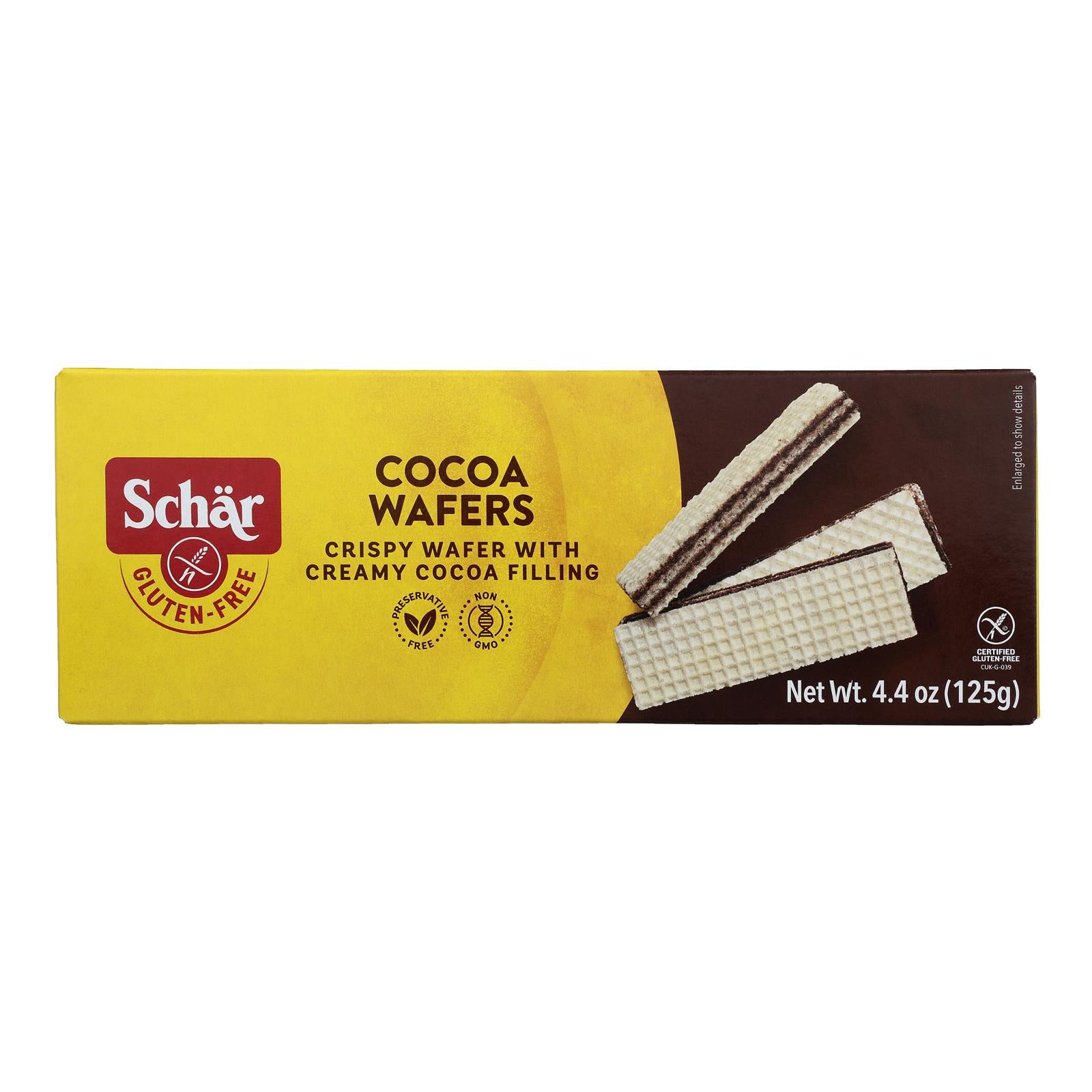Schar Cocoa Wafers - Case of 12 - 4.4 oz.