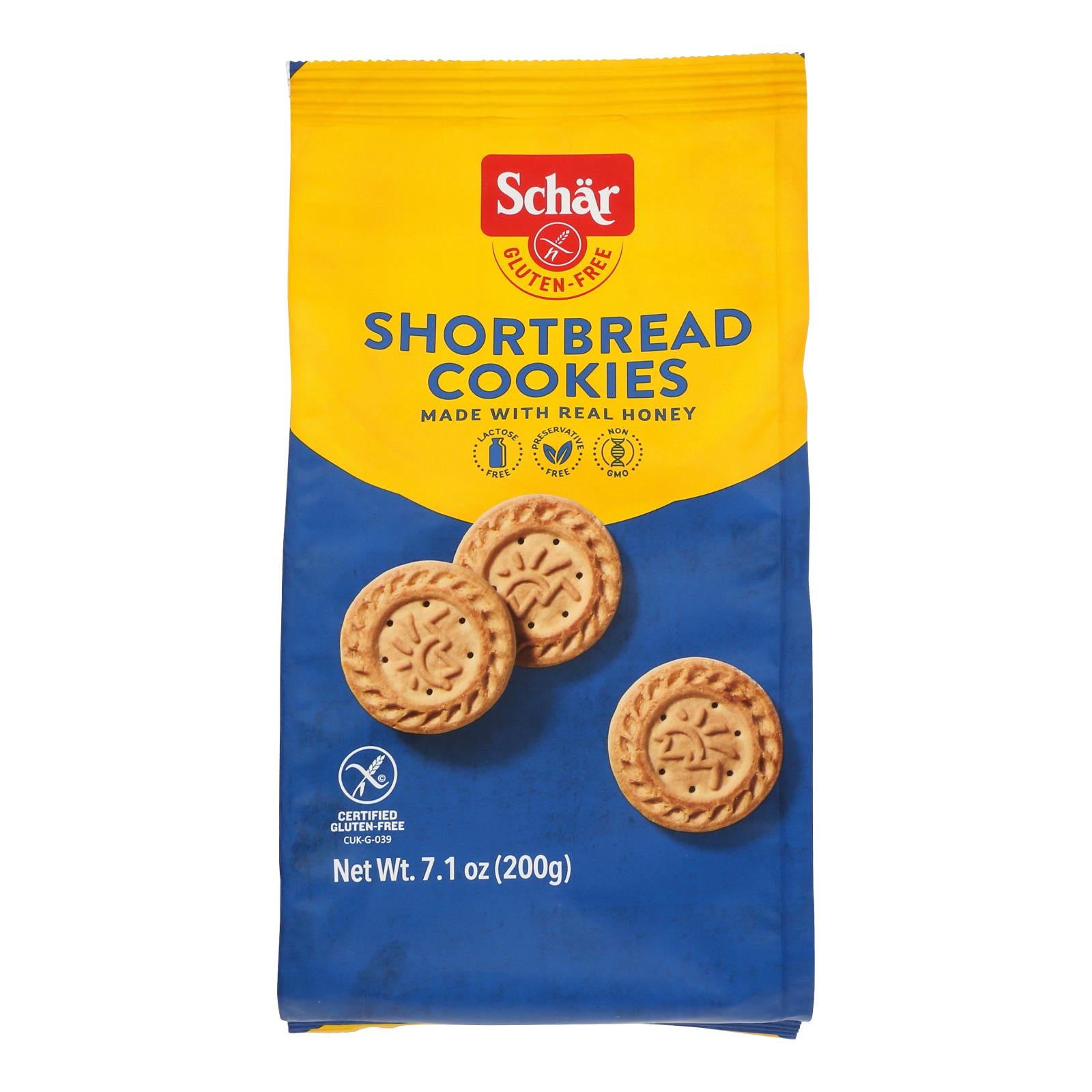 Schar Shortbread Cookies Gluten Free - Case of 12 - 7 oz.
