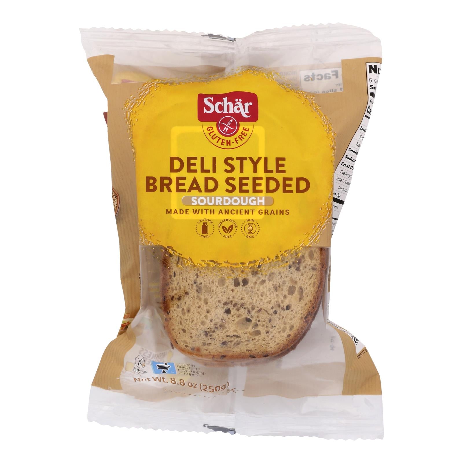 Schar - Bread Deli Style Seeded - Case of 5 - 8.8 OZ