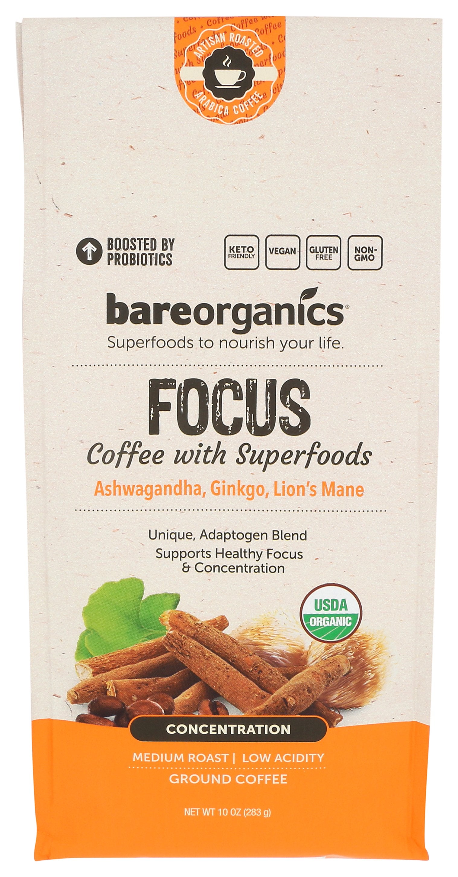 BAREORGANICS COFFEE GROUND FOCUS BLND - Case of 6