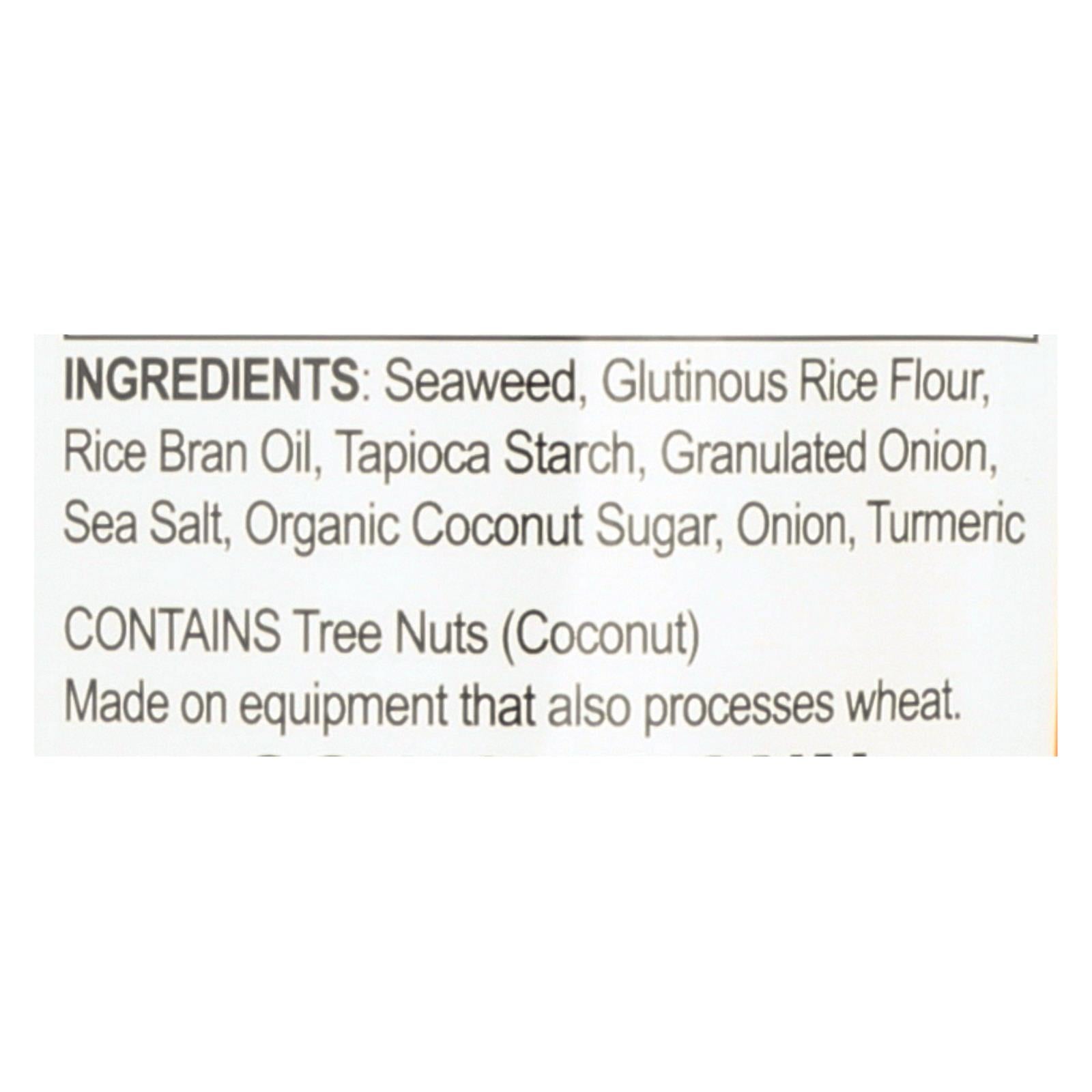 Seasnax Chomperz Onion Crunchy Seaweed Chips  - Case Of 8 - 1 Oz