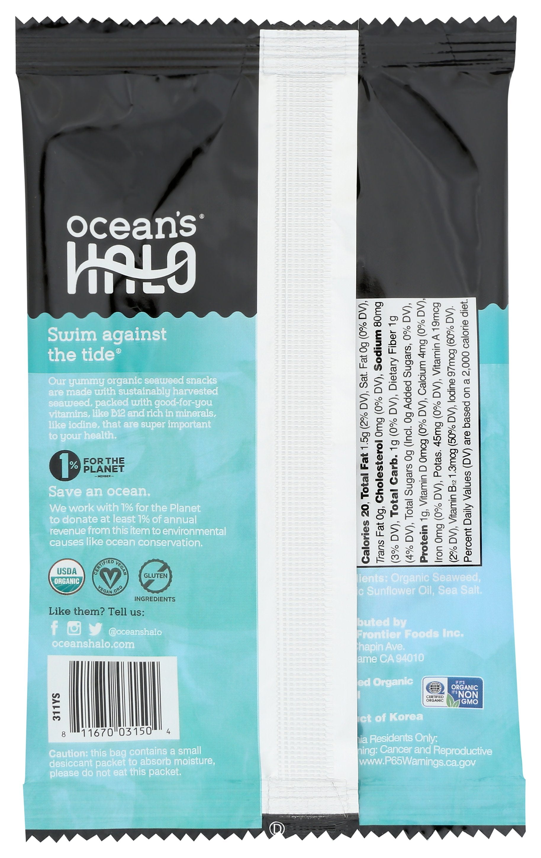 OCEANS HALO SEAWEED SEA SLT SNCK TRYL - Case of 20