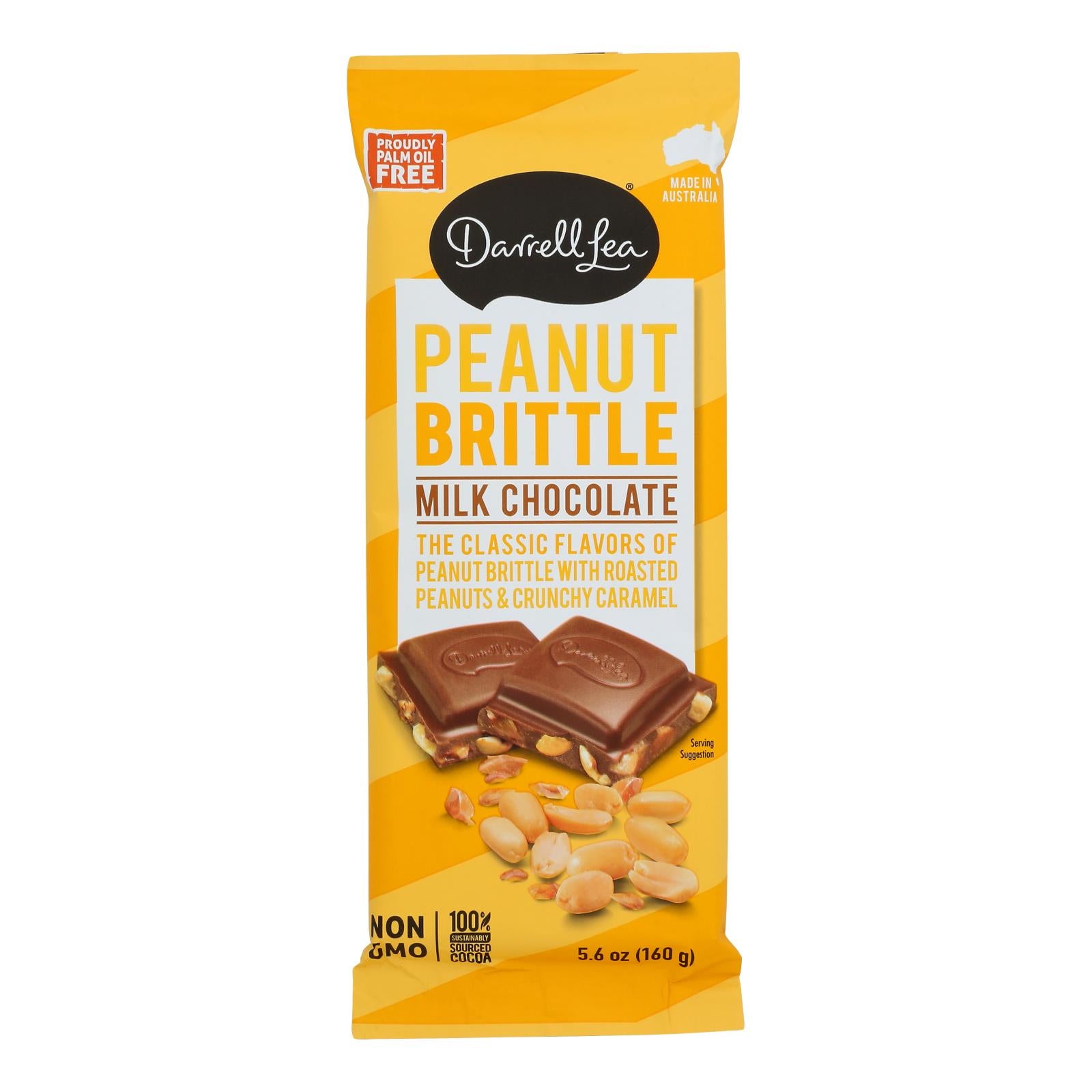 Darrell Lea - Bar Milk Chocolate Peanut Brittle - Case of 15 - 5.6 ounces