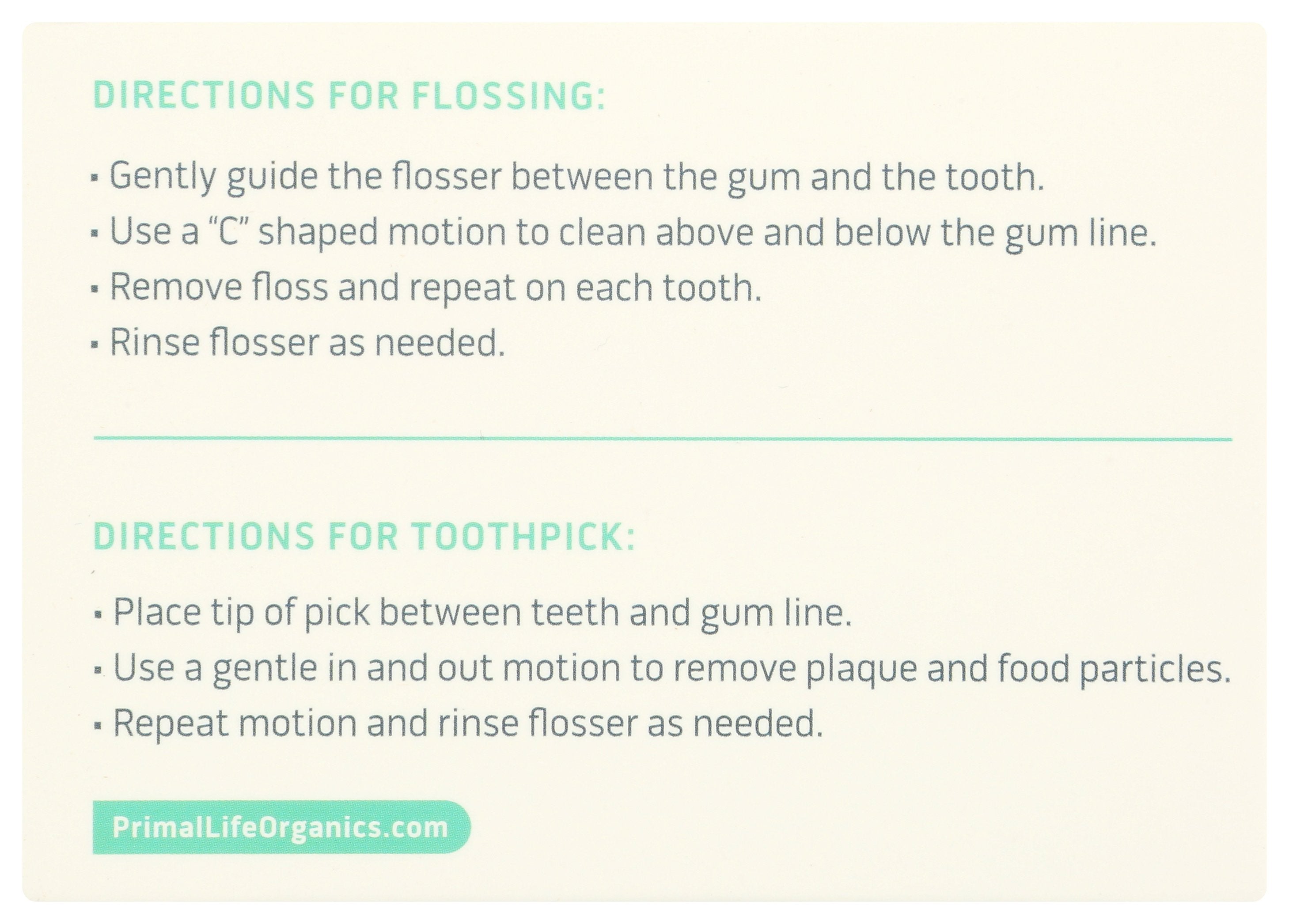 PRIMAL LIFE ORGANICS FLOSS DENTAL BAMBOO CHAR