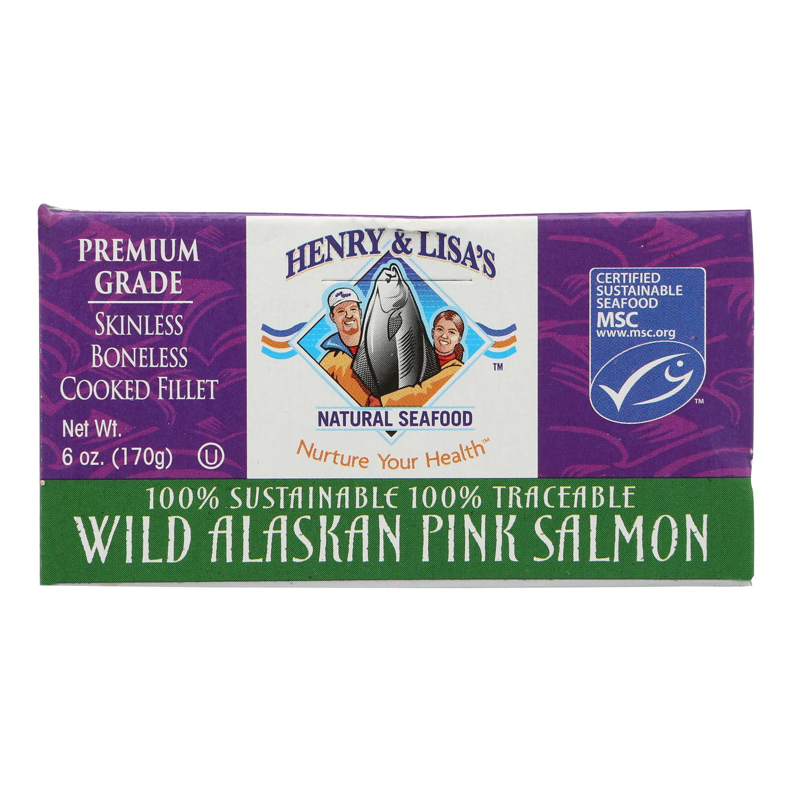 Henry and Lisa's Natural Seafood Wild Alaskan Pink Salmon - Case of 12 - 6 oz.