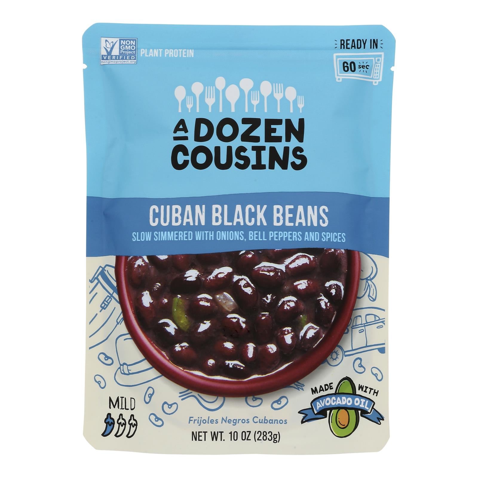 A Dozen Cousins - Ready To Eat Beans - Cuban Black - Case Of 6 - 10 Oz.