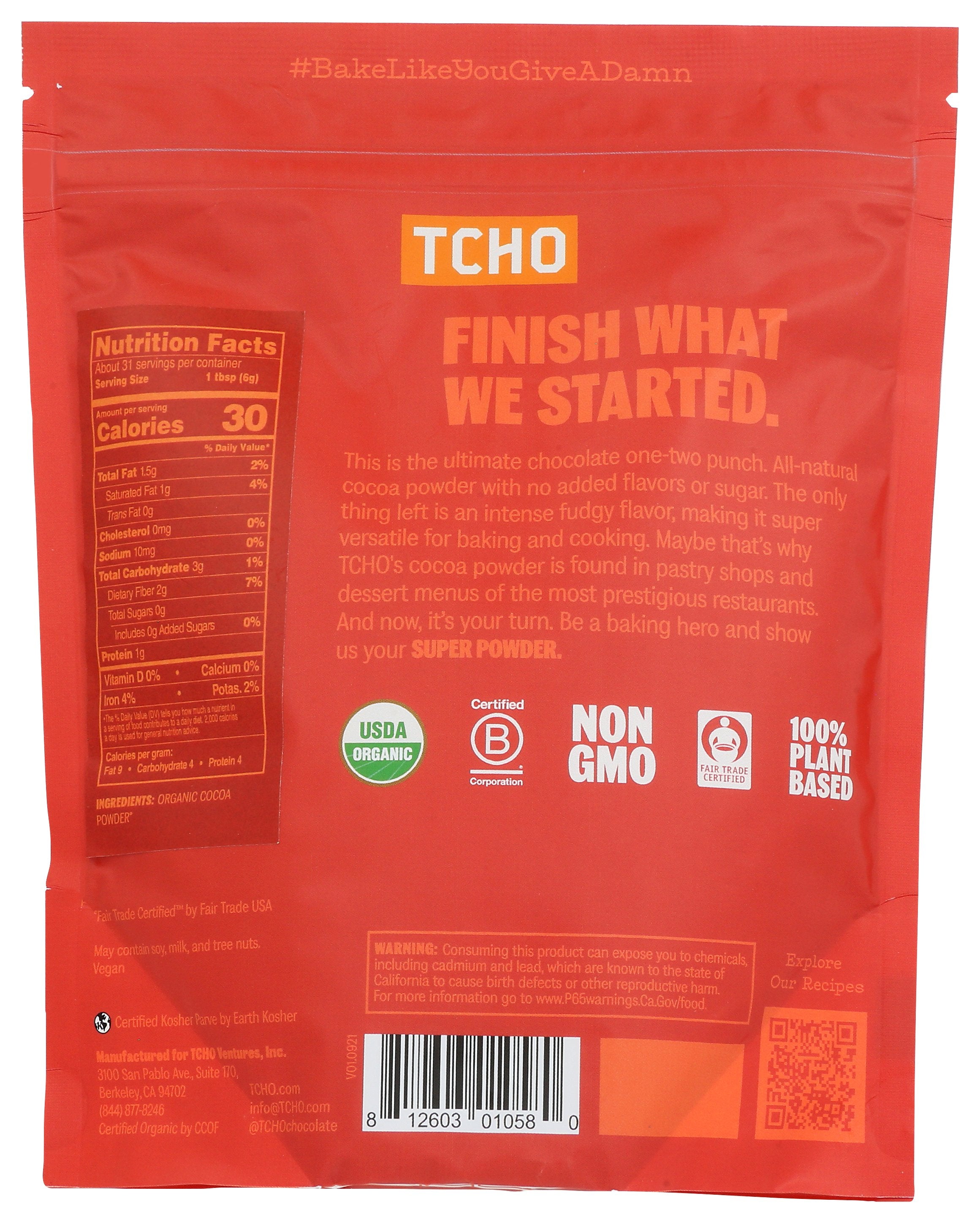 TCHO COCOA POWDR SUPR UNSWEET - Case of 6