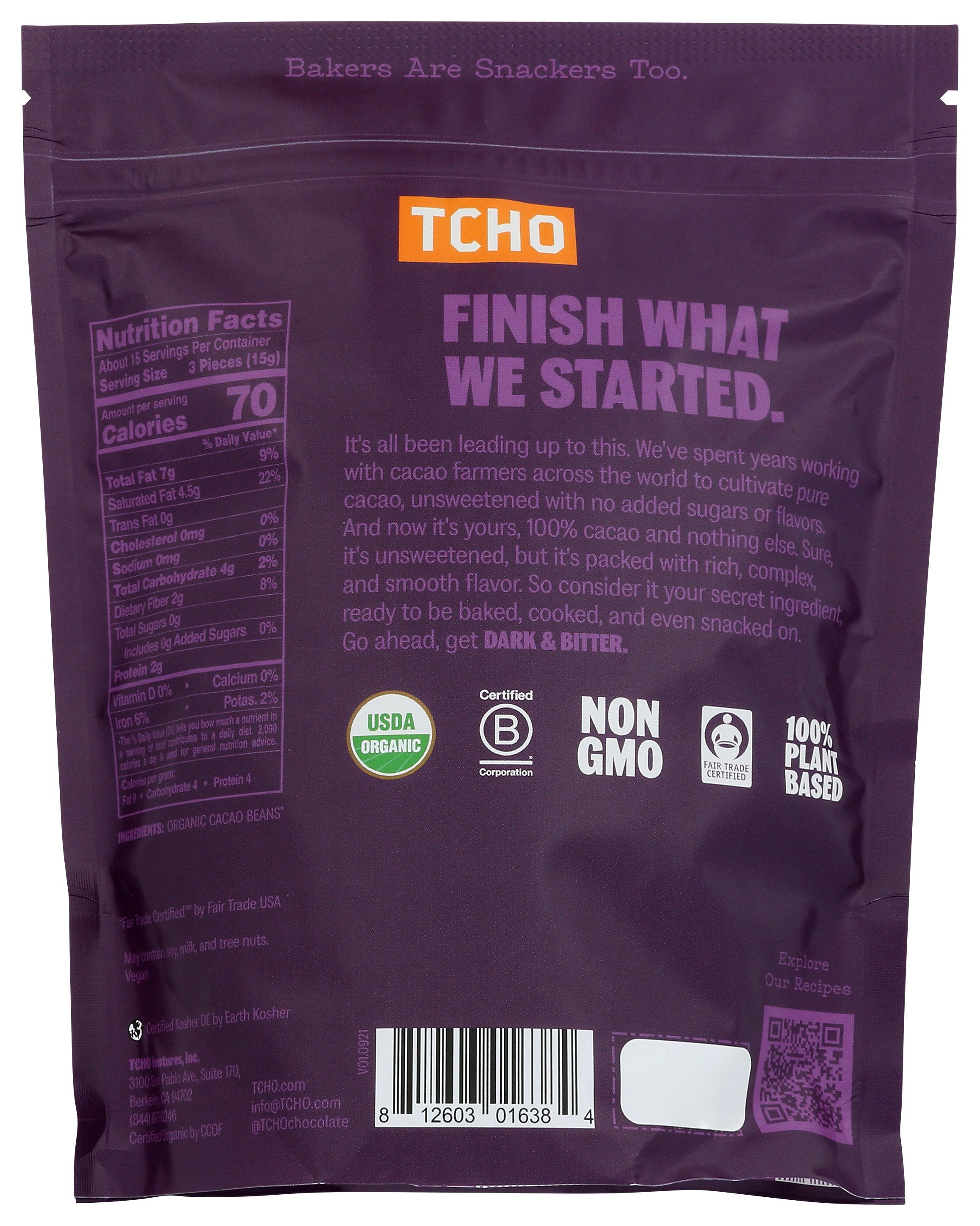 TCHO CHOC BAKING DK BITTER - Case of 6