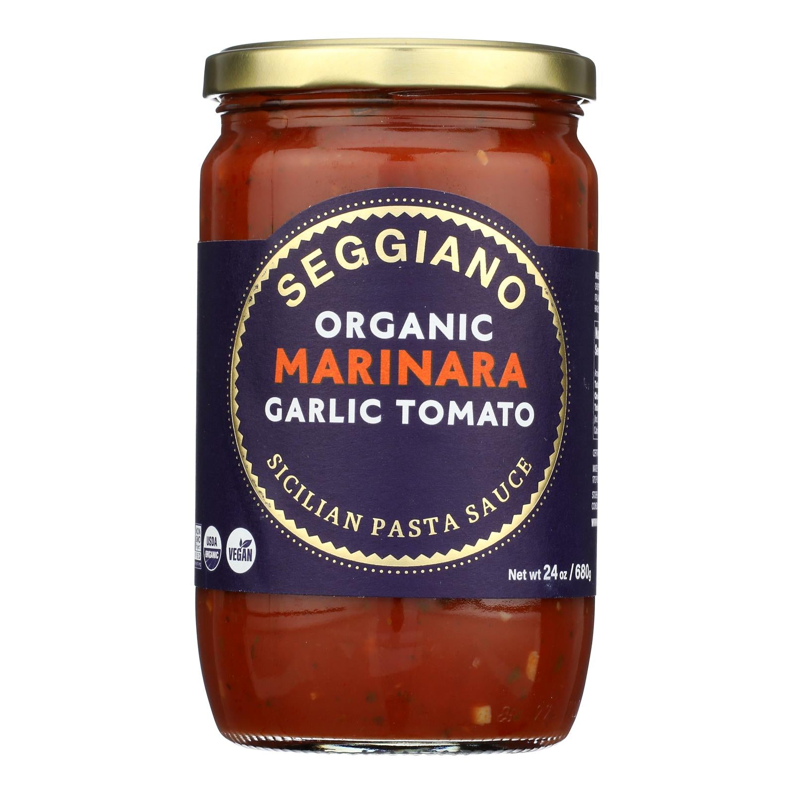 Seggiano Marinara Organic Garlic Pasta Sauce Marinara Organic Garlic - Case of 6 - 24 OZ