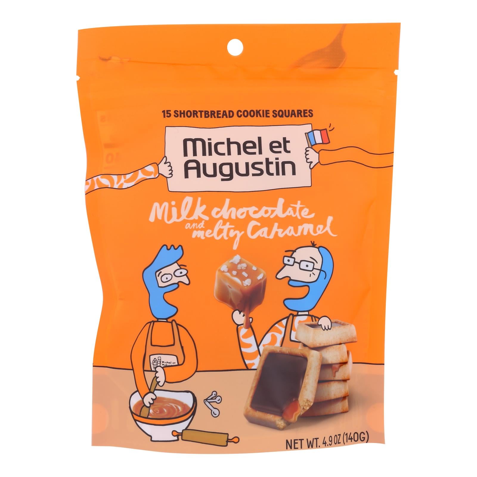 Michel Et Augustin - Cookie Mk Chocolate Caramel Shbrd - Case of 6 - 4.9 OZ