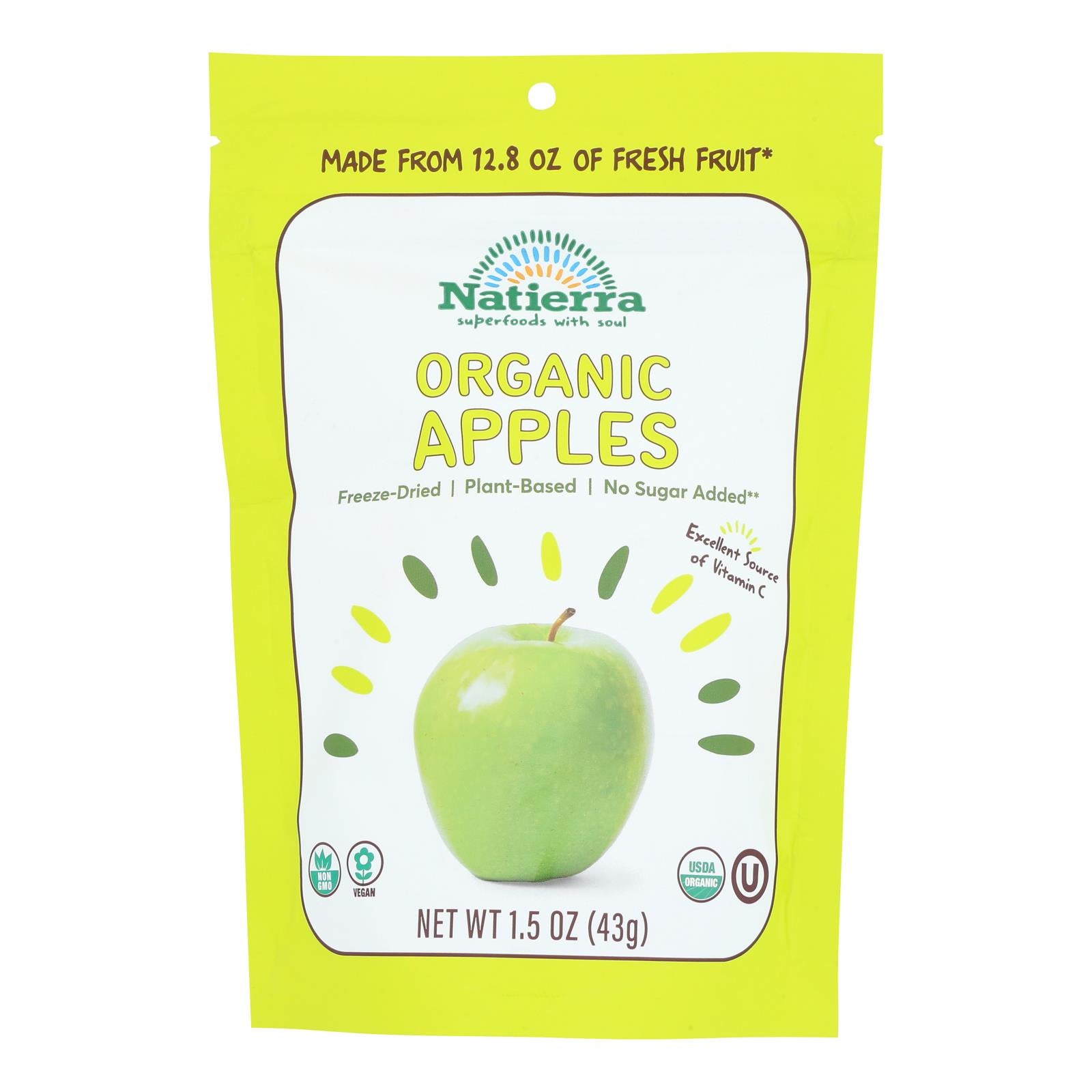 Natierra Fruit - Organic - Freeze Dried - Apples - 1.5 Oz - Case Of 12