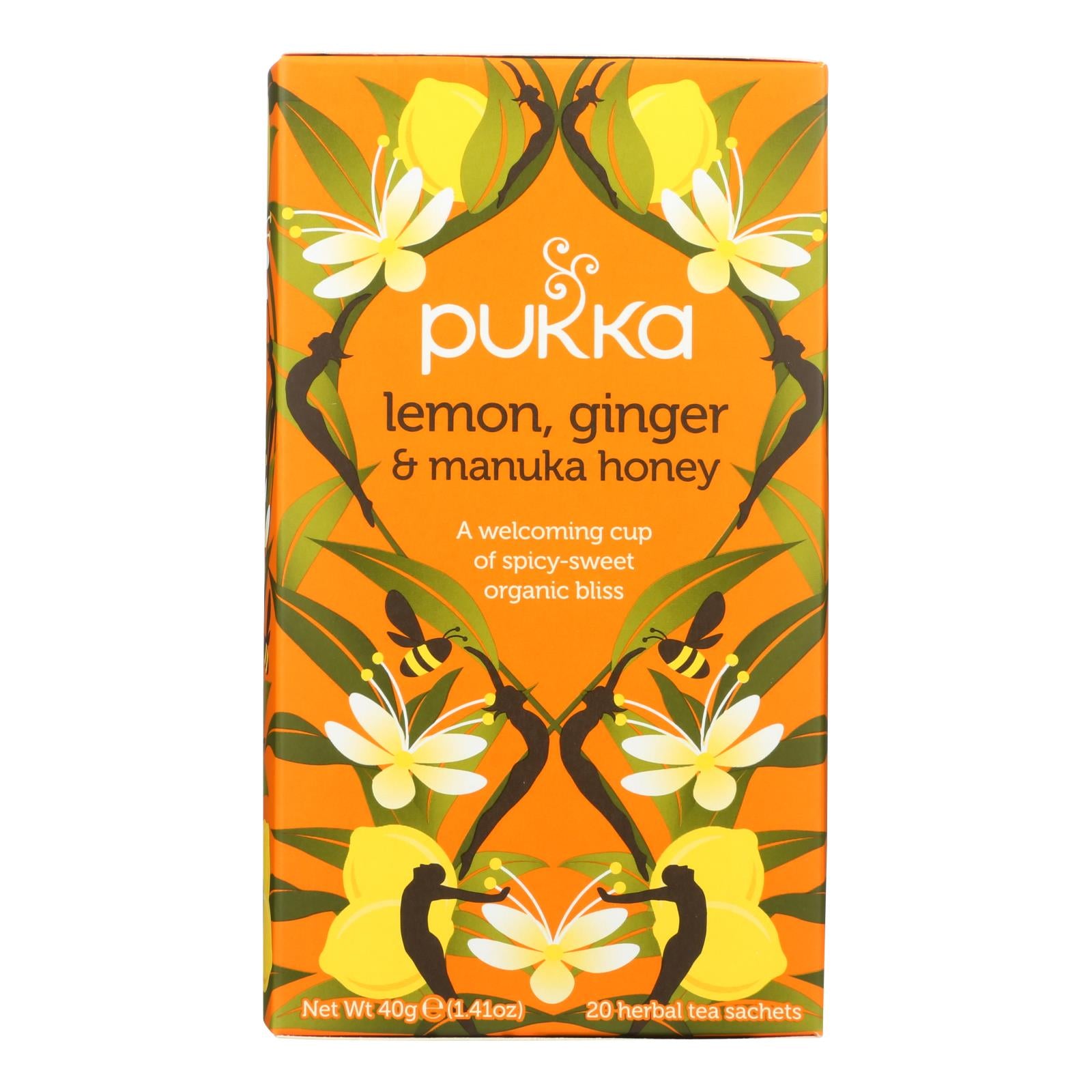 Pukka - Tea Organic Lemon Ginger Manuka Honey - Case of 4-20 Bags