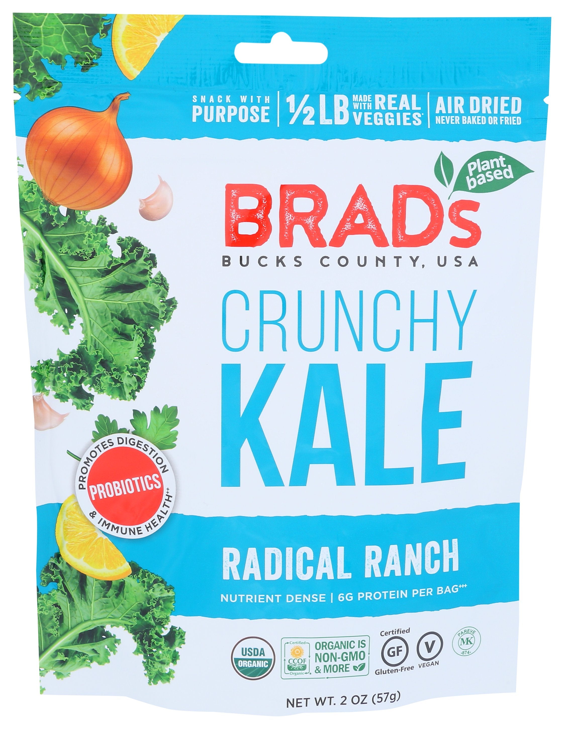BRADS PLANT BASED KALE CRUNCHY RANCH W PRO - Case of 12