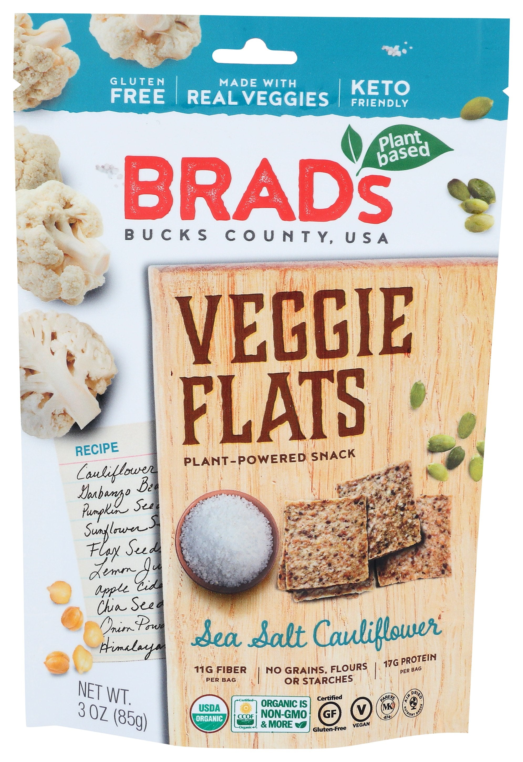BRADS PLANT BASED FLATS VEG CAULIFLWR SSLT - Case of 12