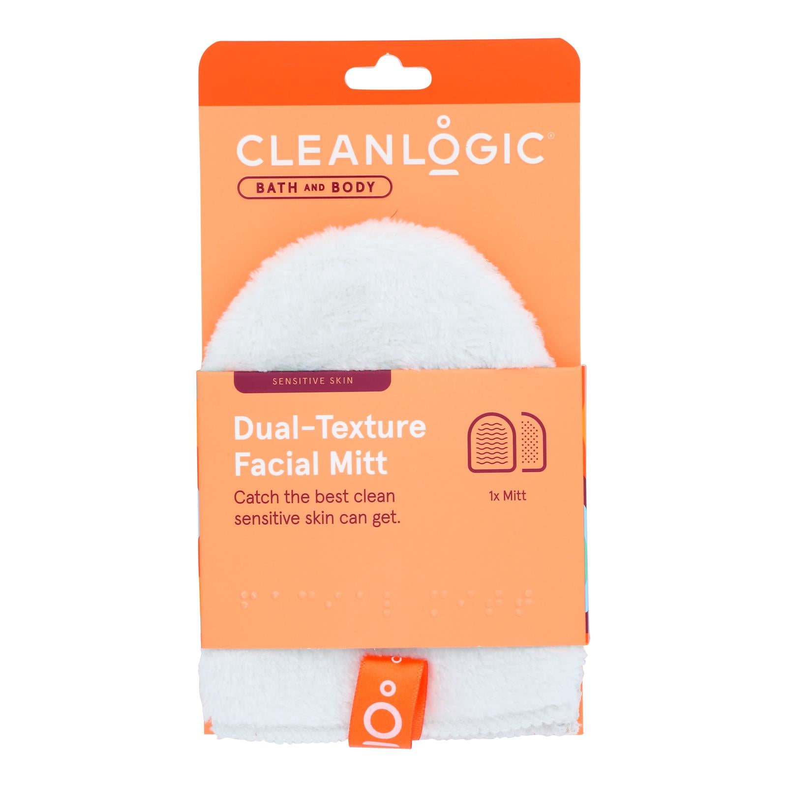Cleanlogic - Facial Mitt Dual Texture - 1 Each-1 Ct