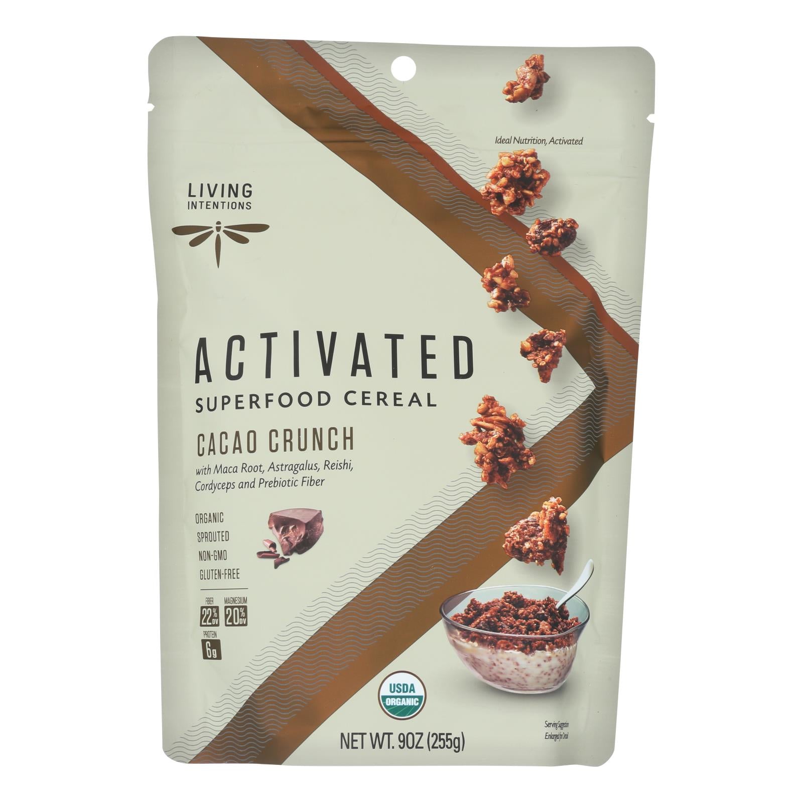 Living Intentions Cereal - Organic - Superfood - Cacao Crunch - 9 Oz - Case Of 6