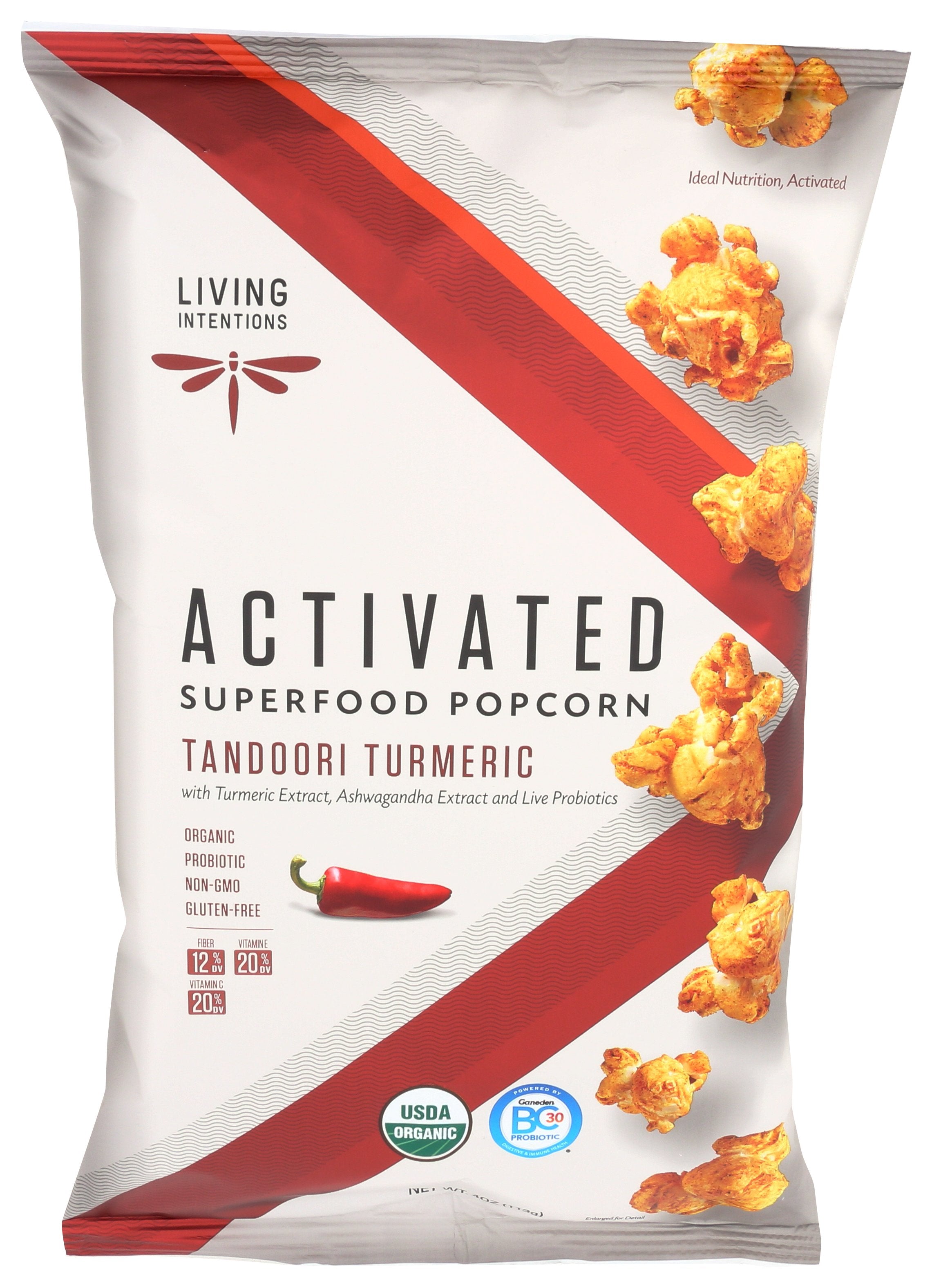 LIVING INTENTIONS POPCORN TANDOORI TURMERIC - Case of 12