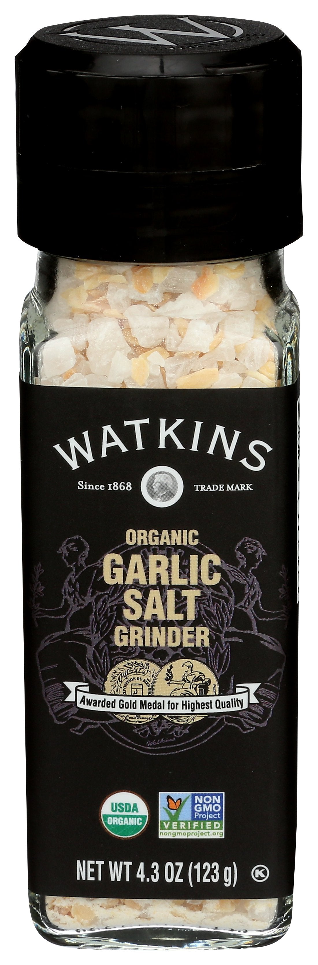 WATKINS GARLIC SALT GRINDER ORG - Case of 3