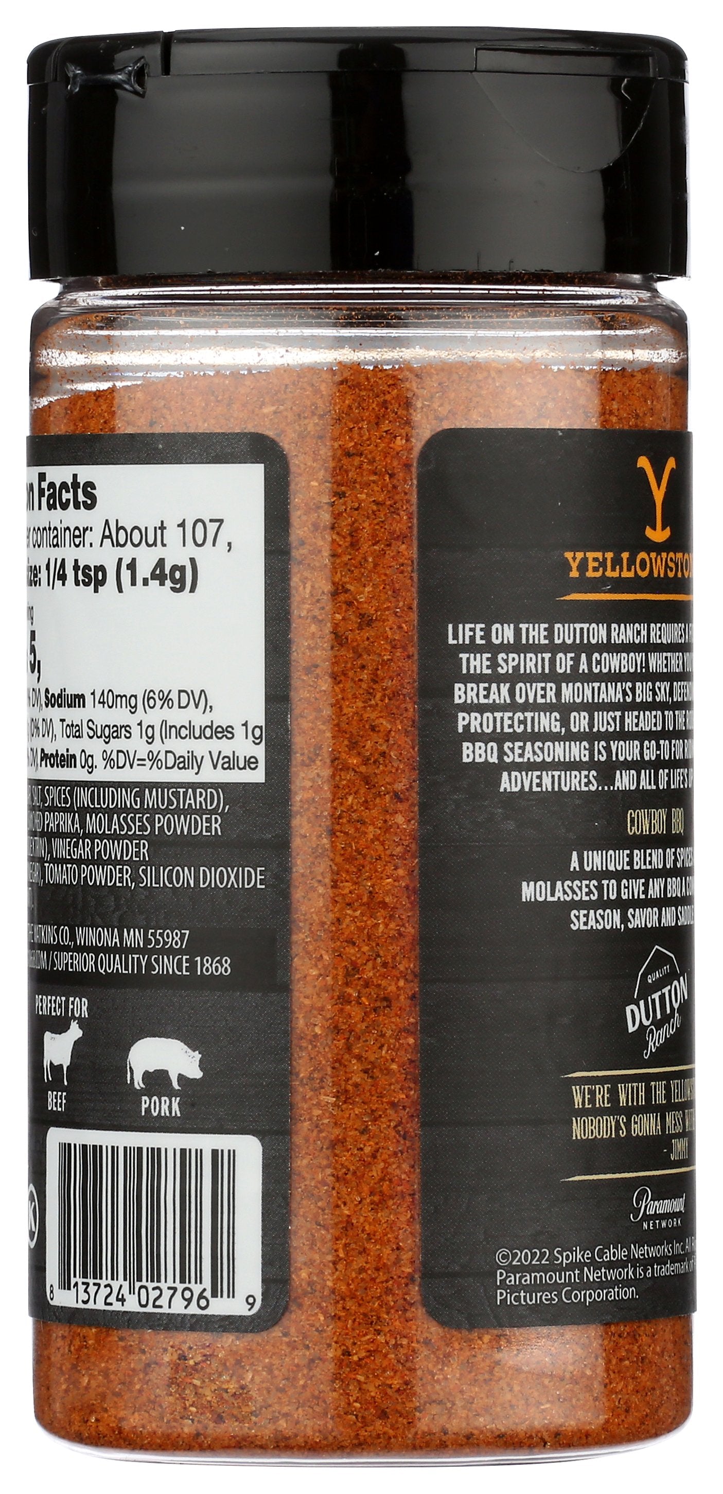 YELLOWSTONE SEASONING COWBOY BBQ - Case of 6