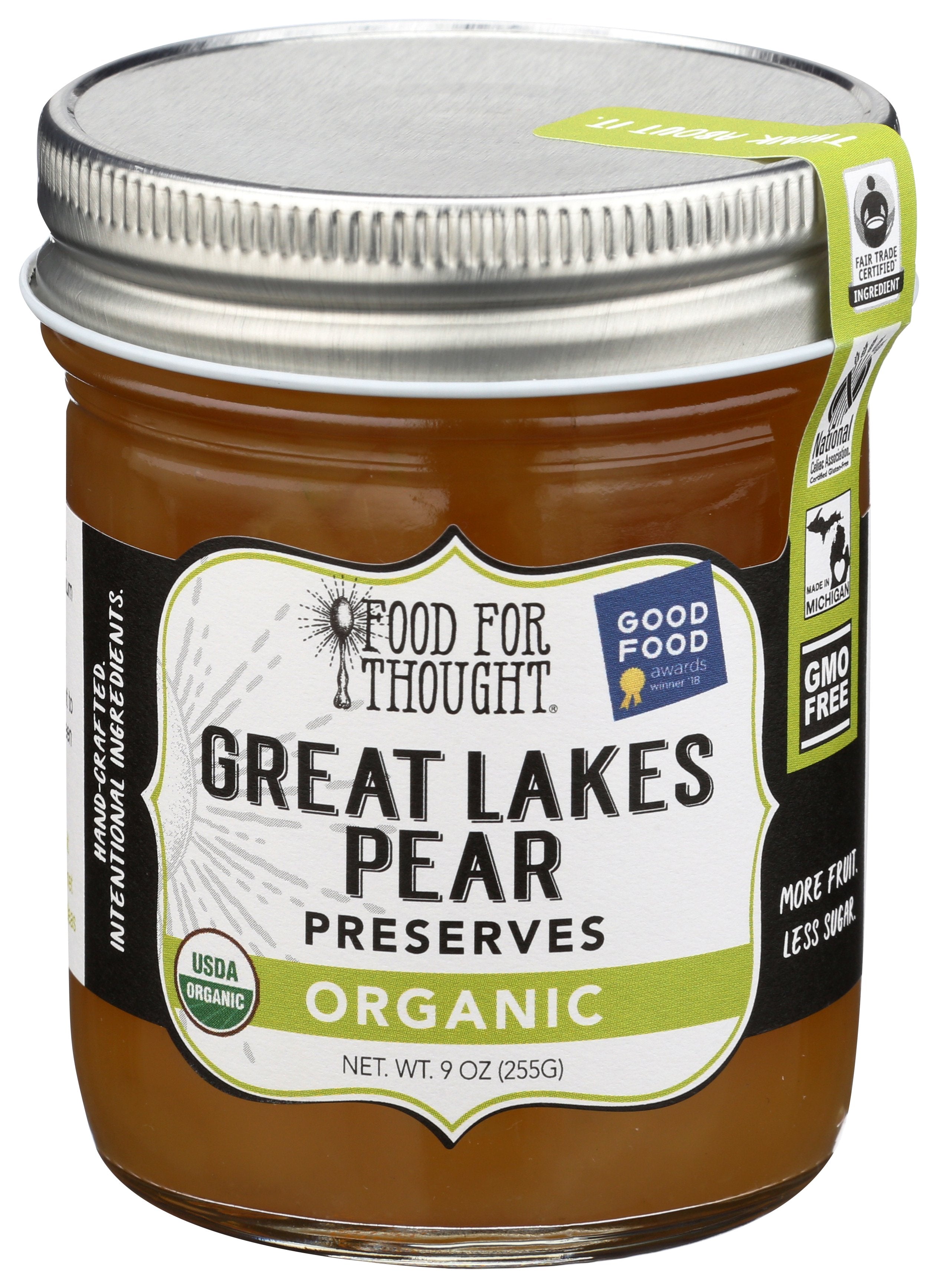 FOOD FOR THOUGHT PRESERVES PEAR ORG - Case of 6