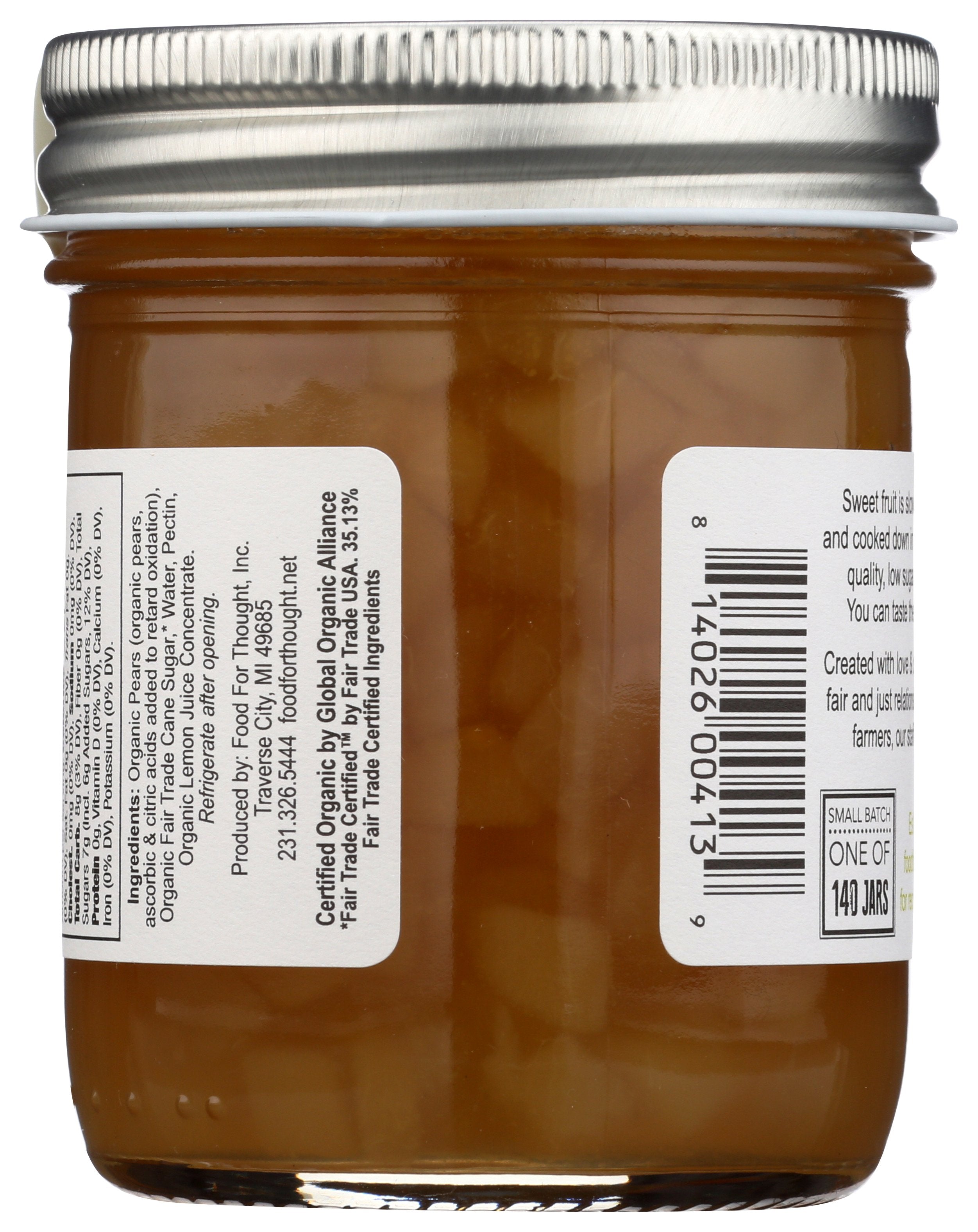FOOD FOR THOUGHT PRESERVES PEAR ORG - Case of 6