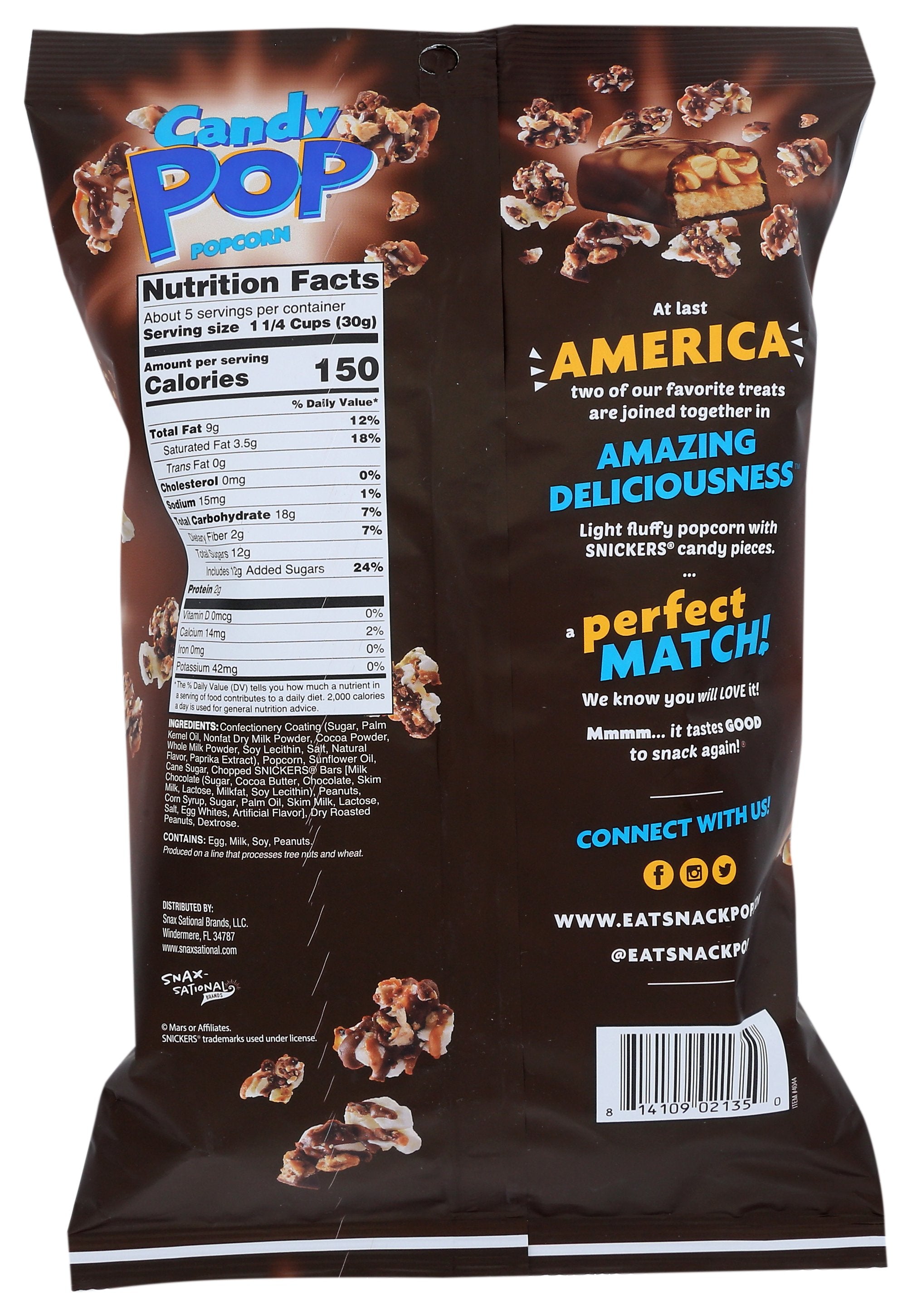 COOKIE POP POPCORN POPCORN SNICKERS - Case of 12