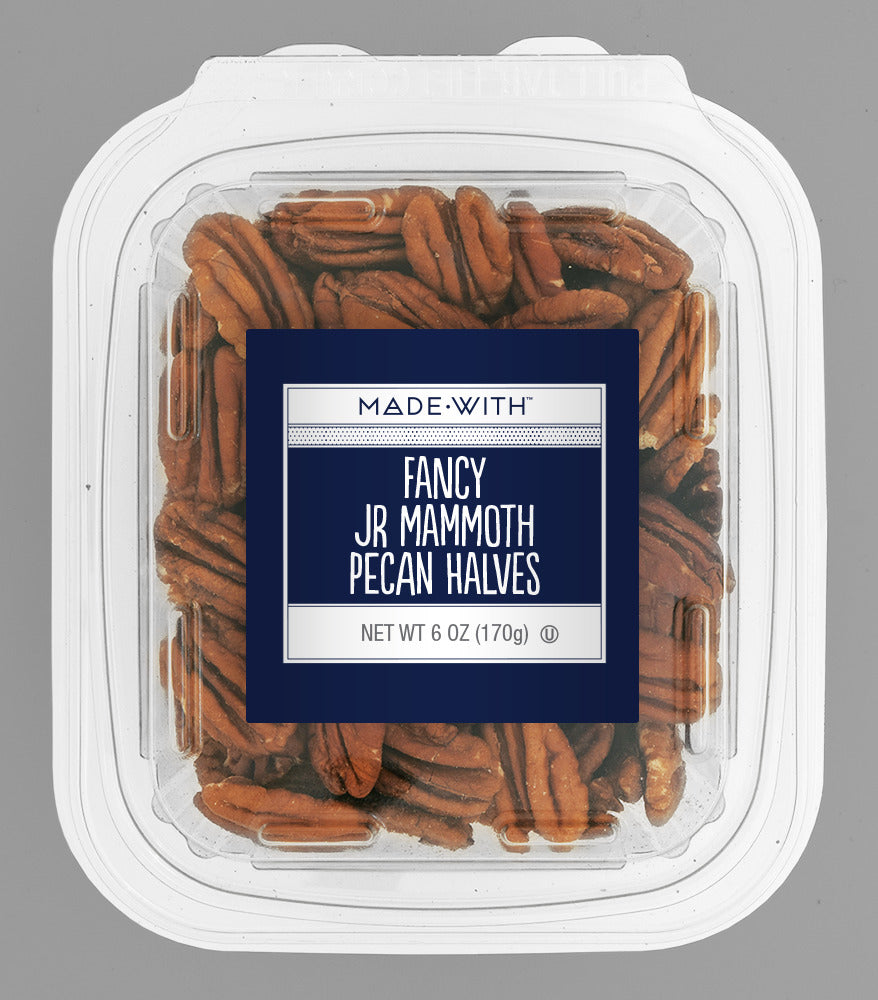 Made With Nut Pecan Halves Tub - Pack of 12 - 8 OZ